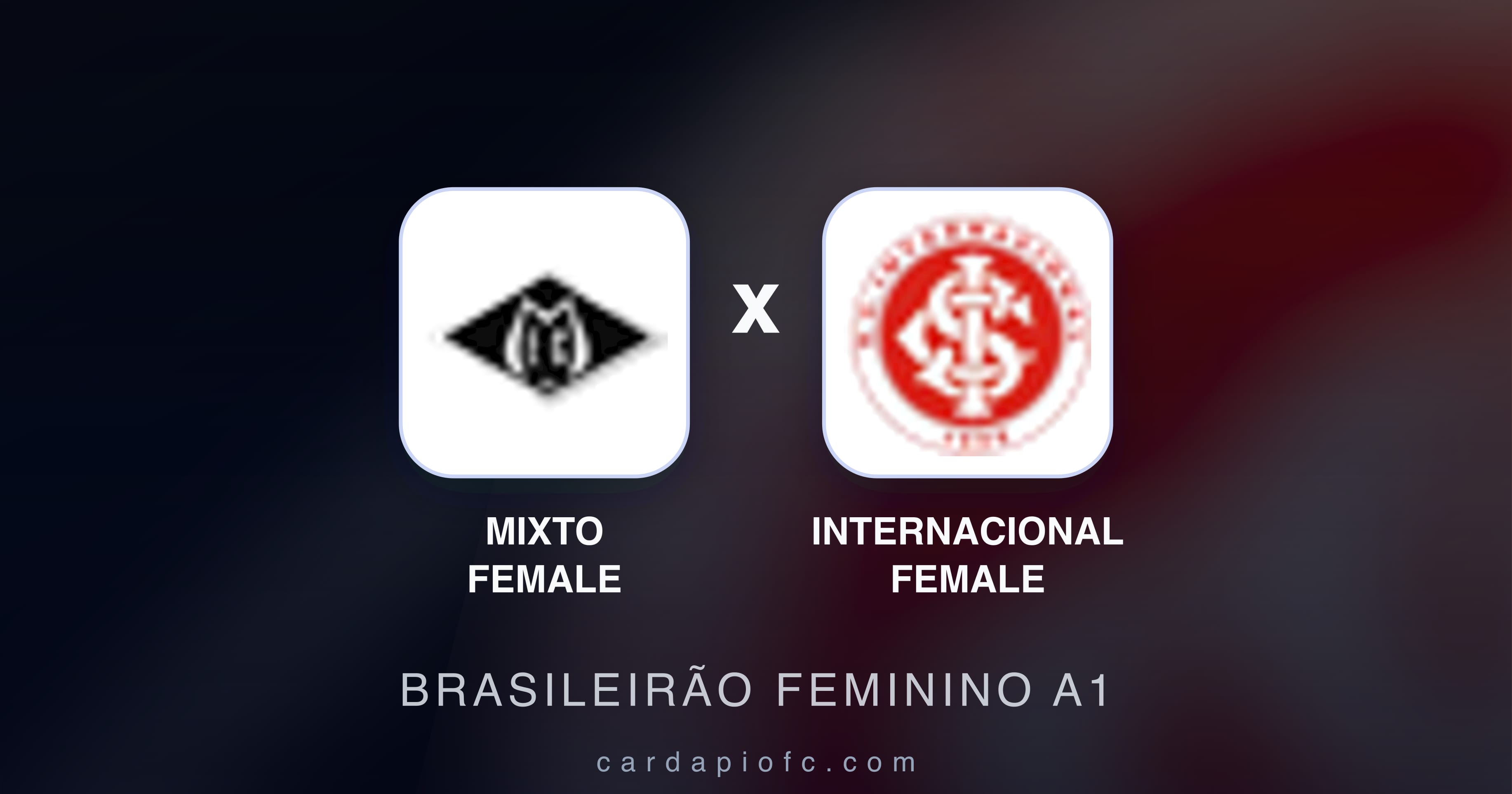 Imagen previa de Mixto Female vs internacional Female (Brasileirão Feminino A1)