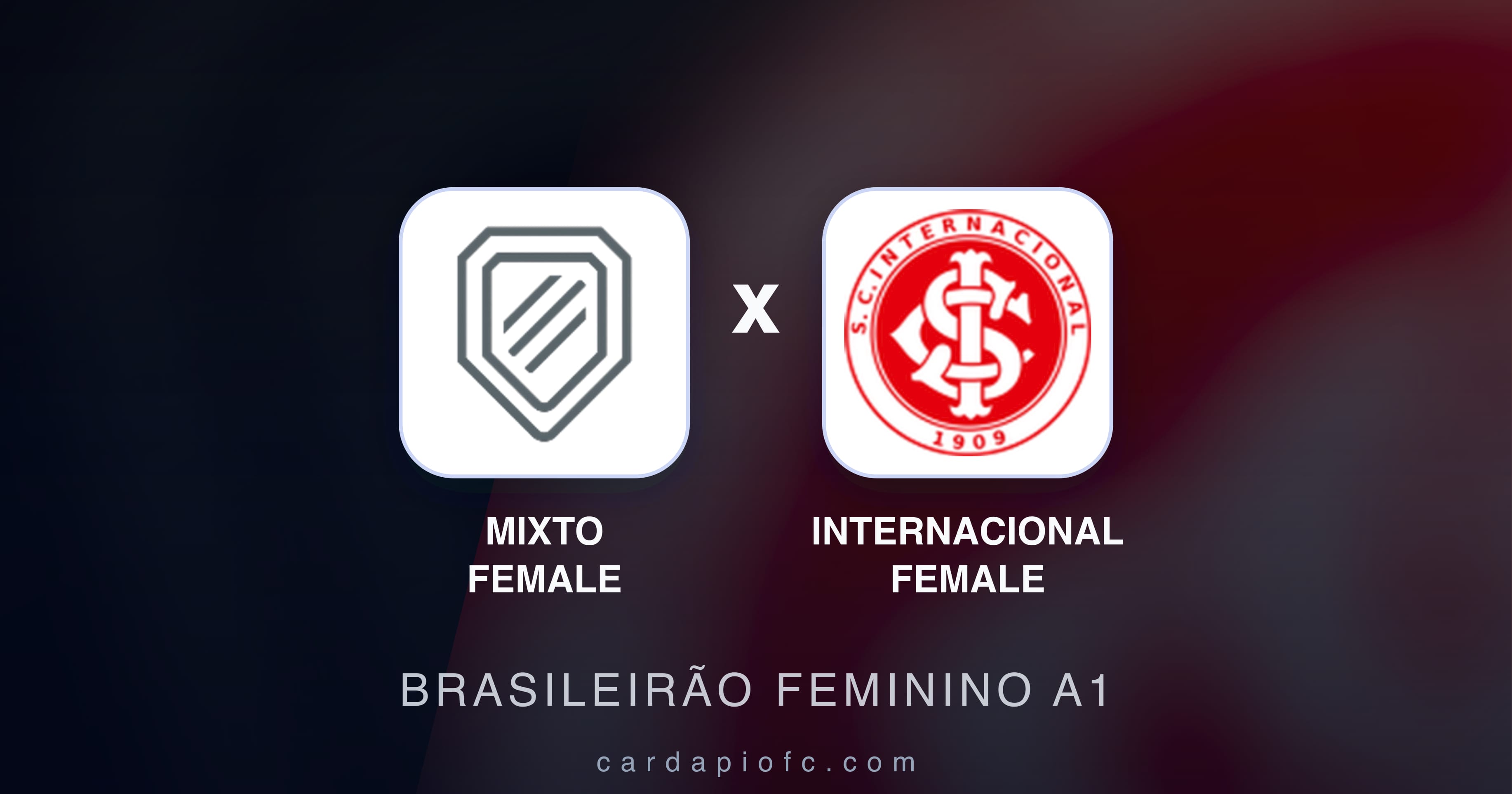 Imagen previa de Mixto Female vs internacional Female (Brasileirão Feminino A1)
