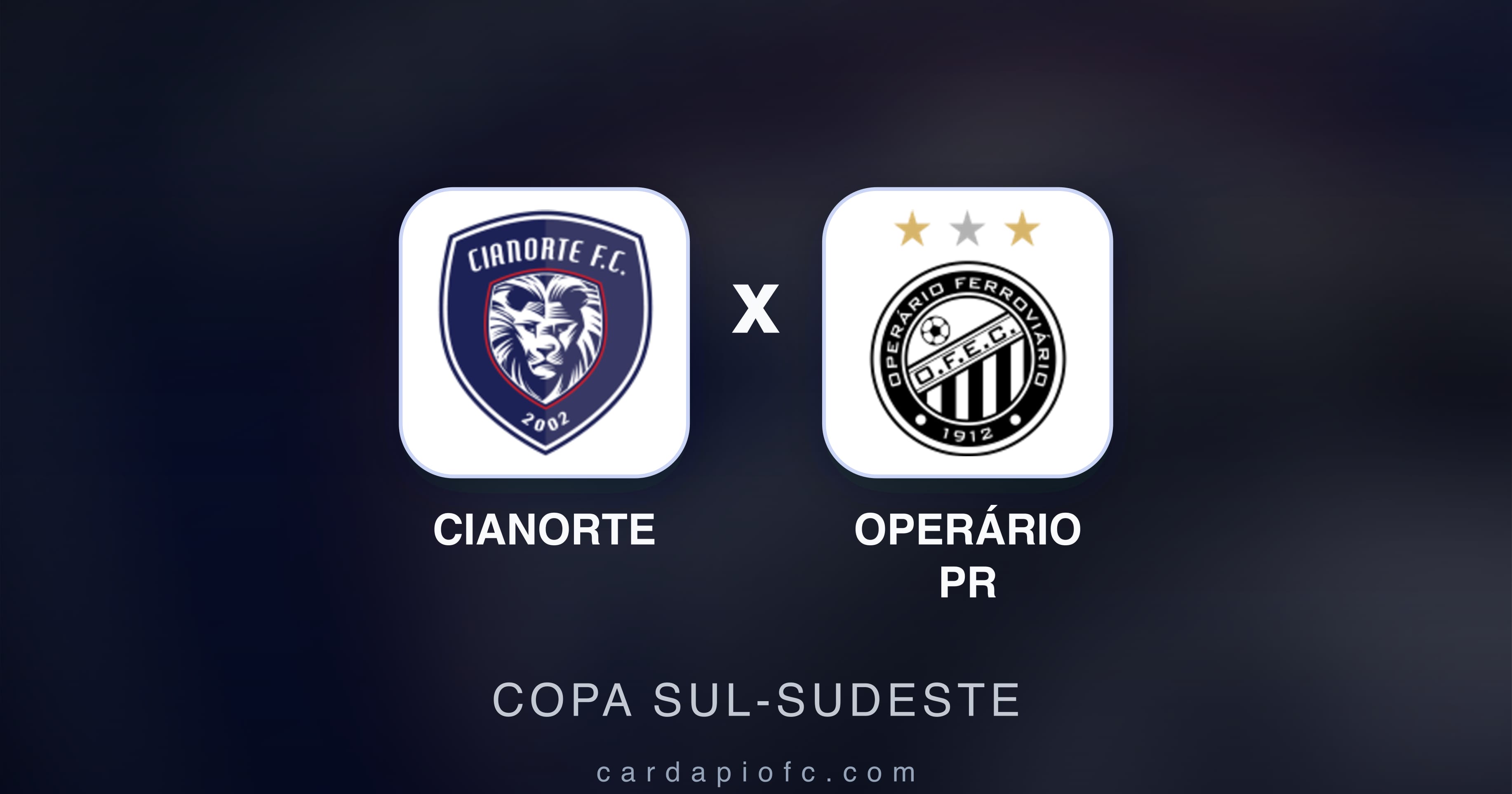 صورة تمهيدية لمباراة Cianorte ضد Operário PR (Copa Sul-Sudeste)