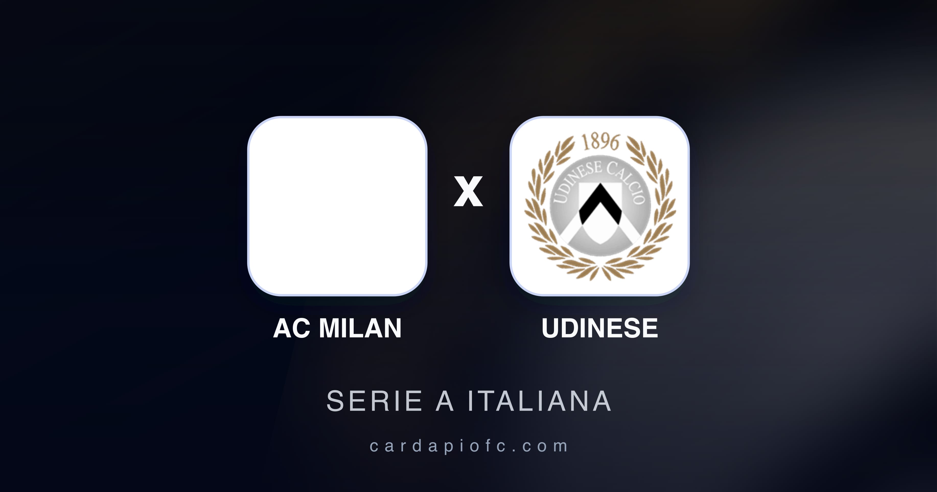Imagen previa de AC Milan vs Udinese (Serie A Italiana)