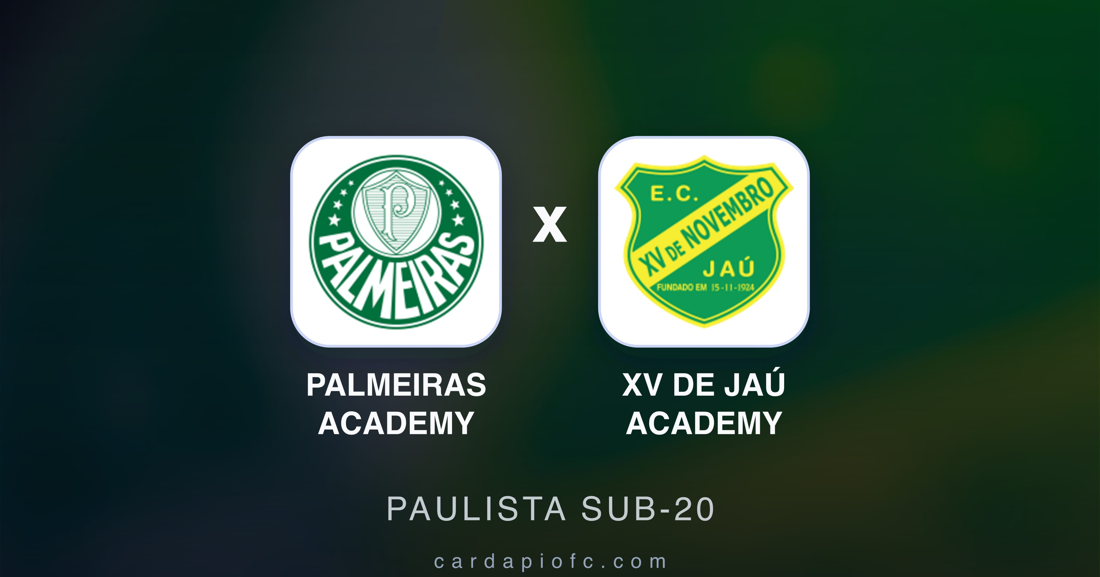 Palmeiras Academy बनाम XV de Jaú Academy (Paulista Sub-20) का पूर्वावलोकन चित्र