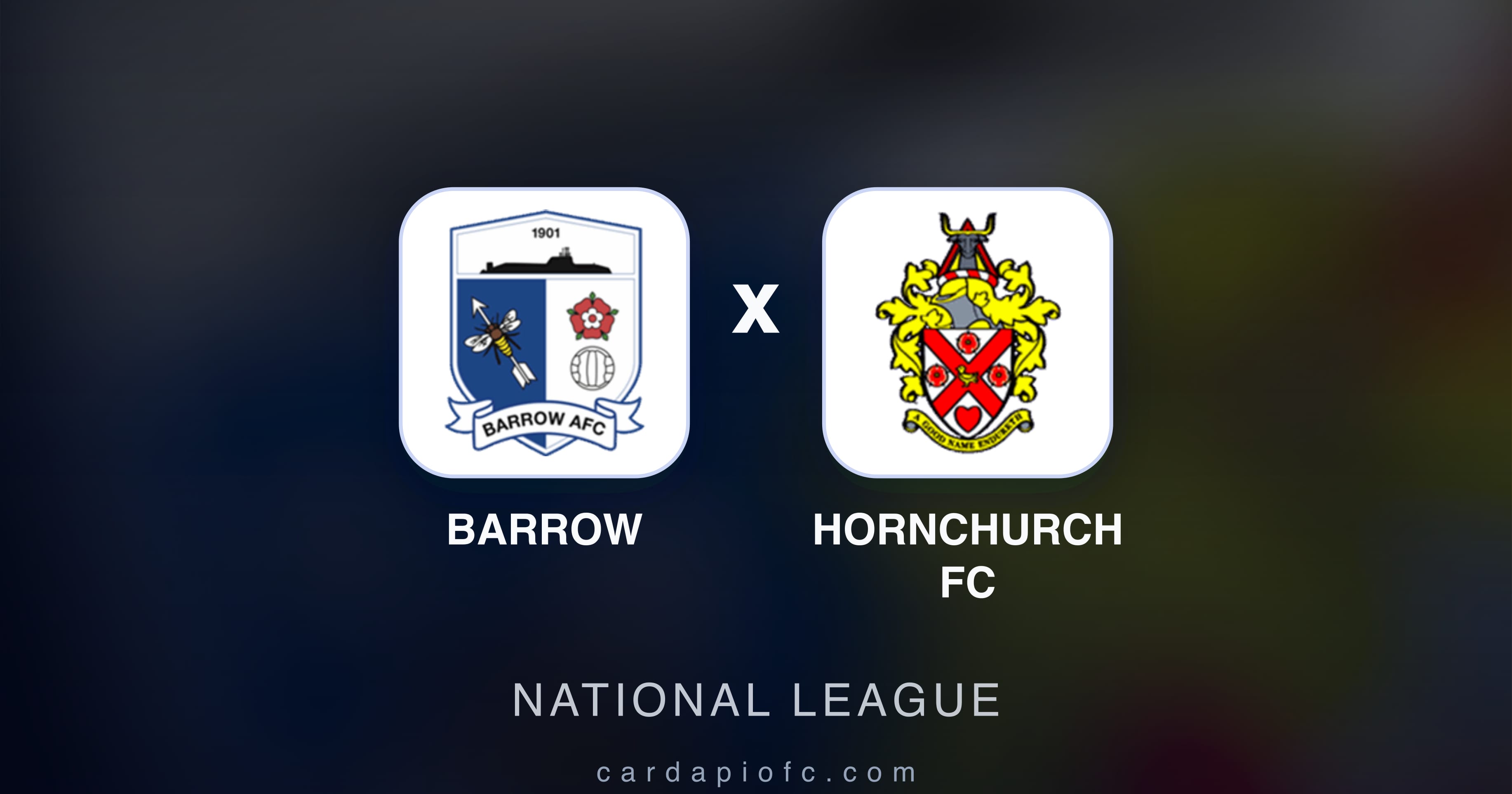 Barrow बनाम Hornchurch FC (National League) का पूर्वावलोकन चित्र