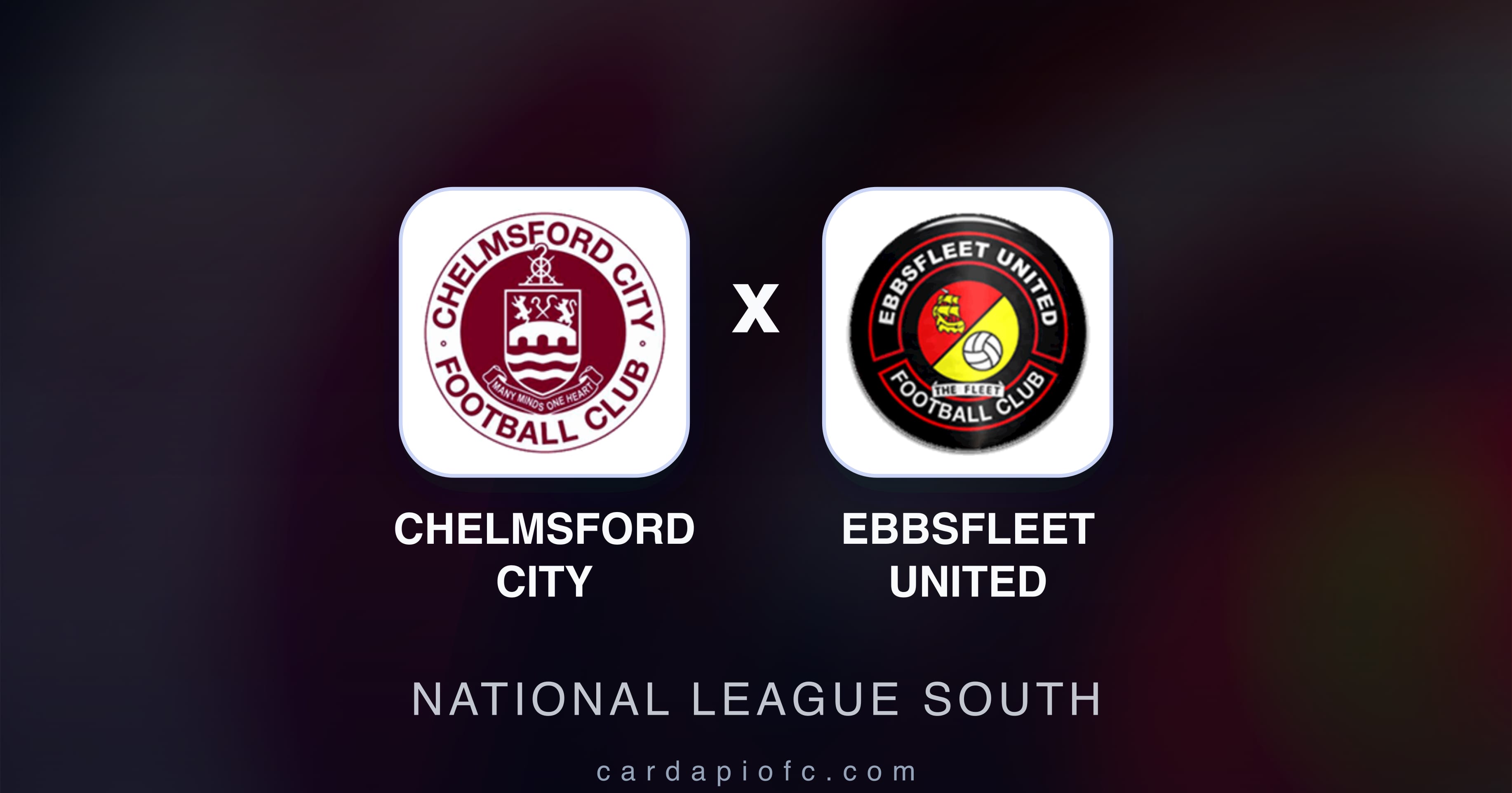 Chelmsford City बनाम Ebbsfleet United (National League South) का पूर्वावलोकन चित्र