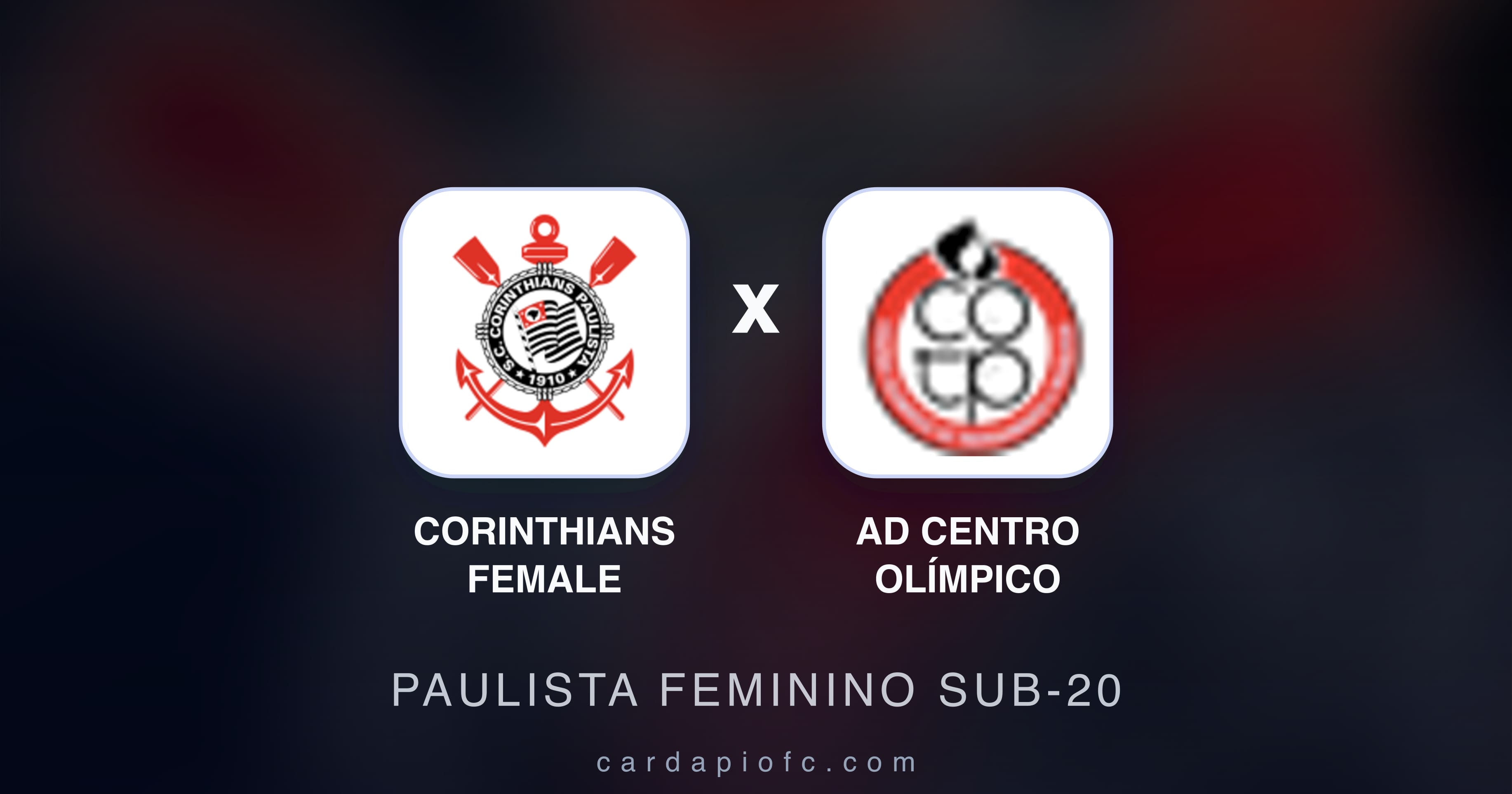 Corinthians Female बनाम AD Centro Olímpico (Paulista Feminino Sub-20) का पूर्वावलोकन चित्र