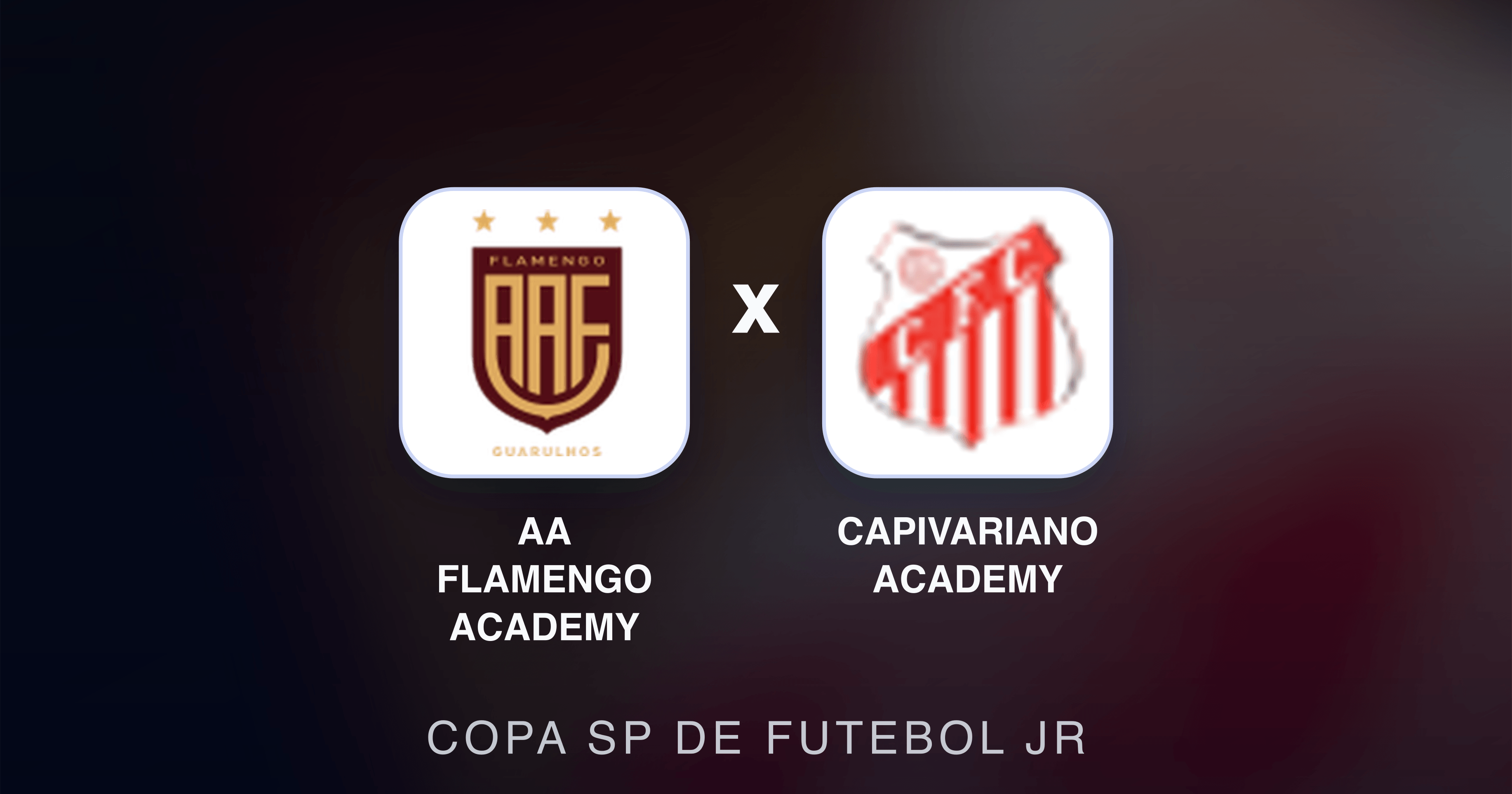 Prévia da transmissão de AA Flamengo Academy x Capivariano Academy (Copa SP de Futebol JR)