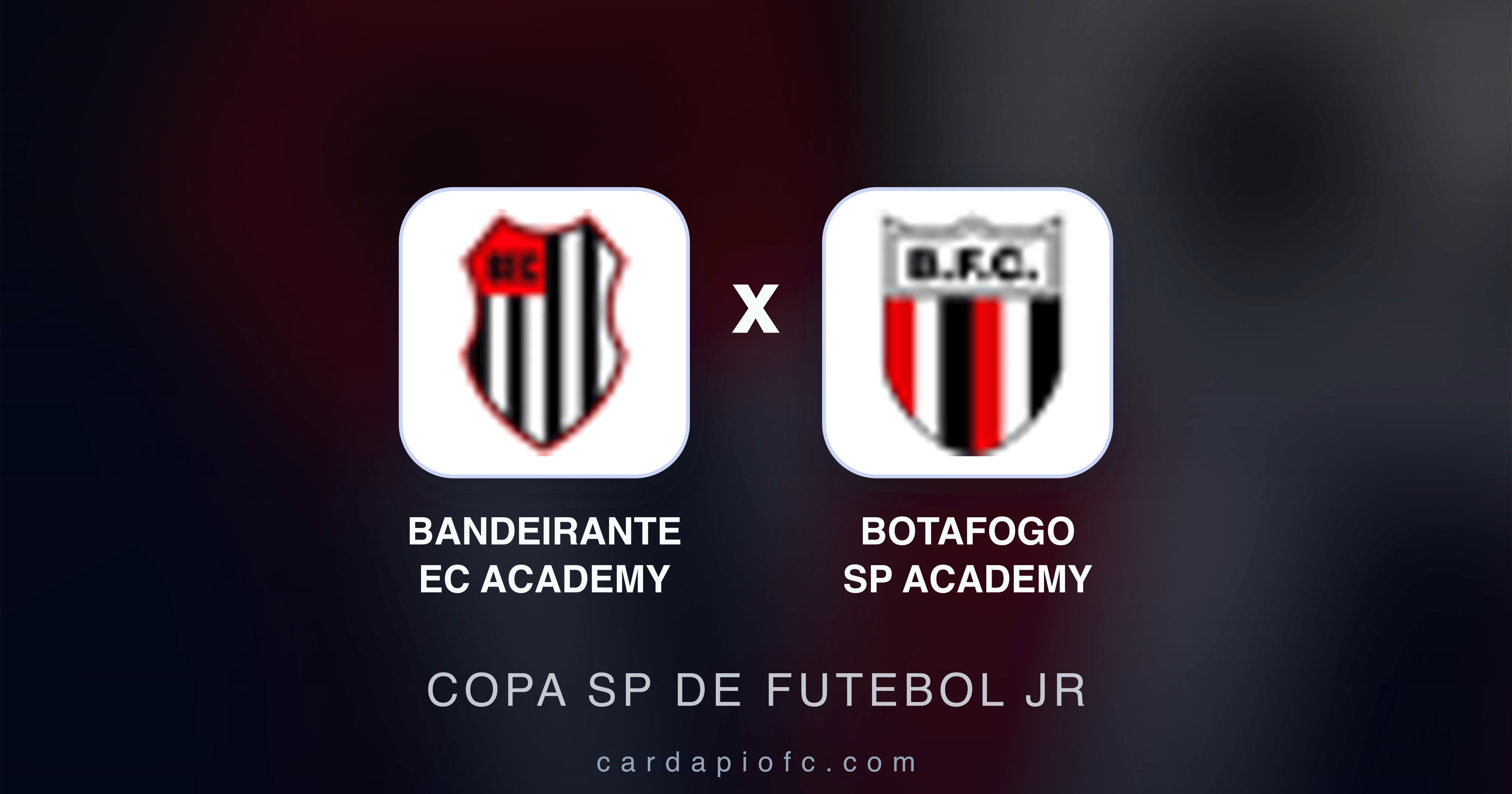Prévia da transmissão de Bandeirante EC Academy x Botafogo SP Academy (Copa SP de Futebol JR)