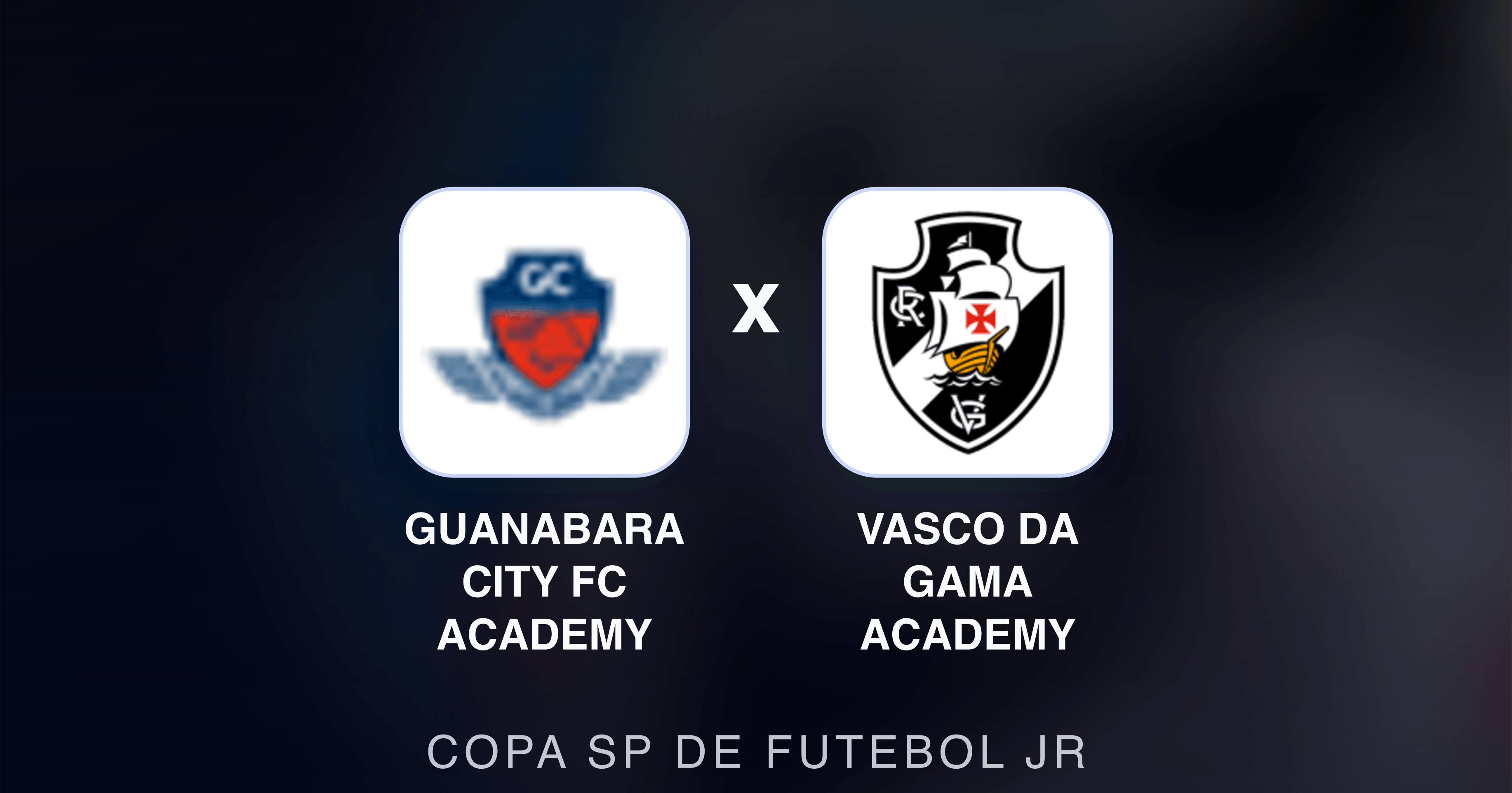 Prévia da transmissão de Guanabara City FC Academy x Vasco da Gama Academy (Copa SP de Futebol JR)