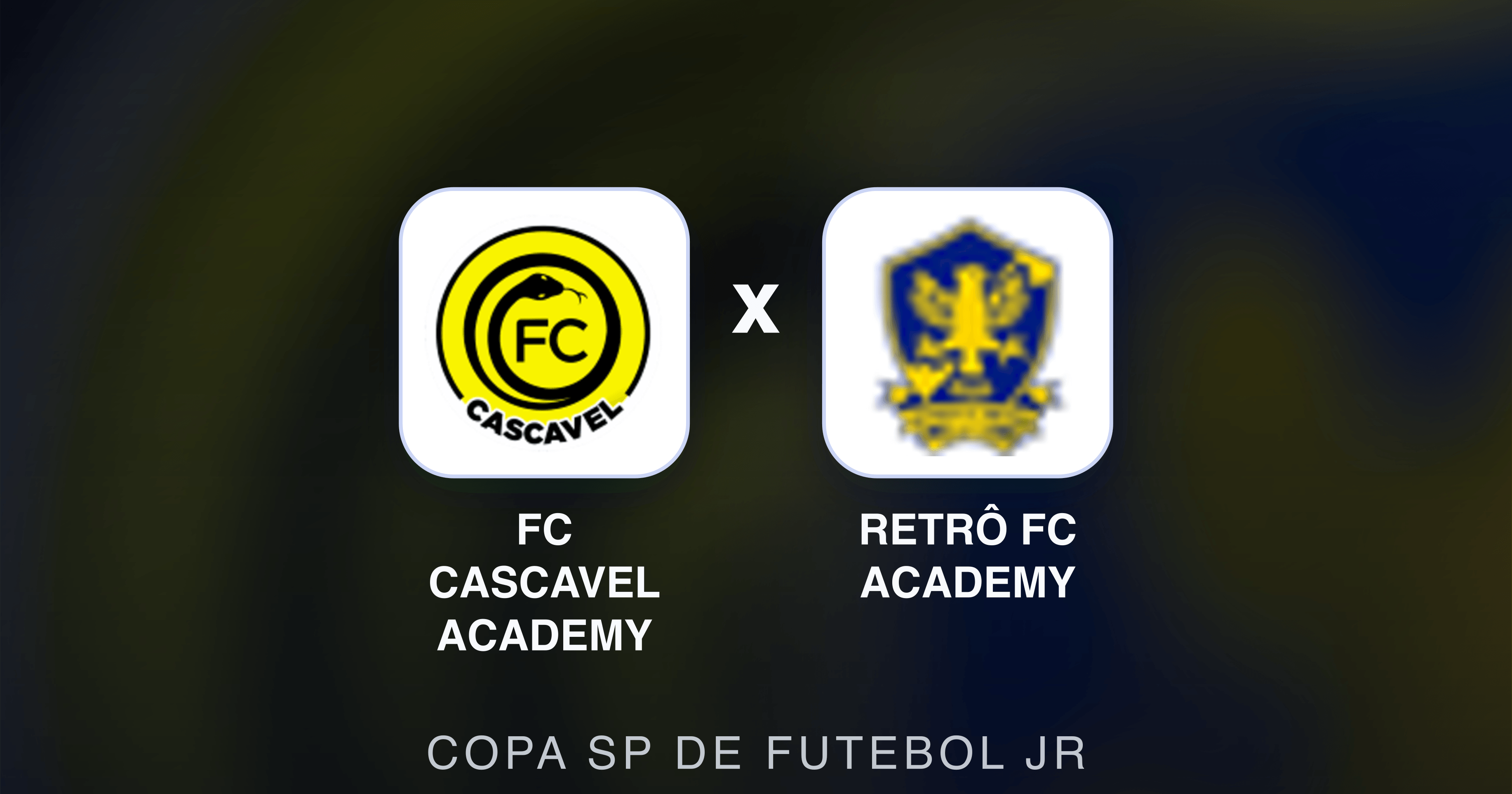 Prévia da transmissão de FC Cascavel Academy x Retrô FC Academy (Copa SP de Futebol JR)