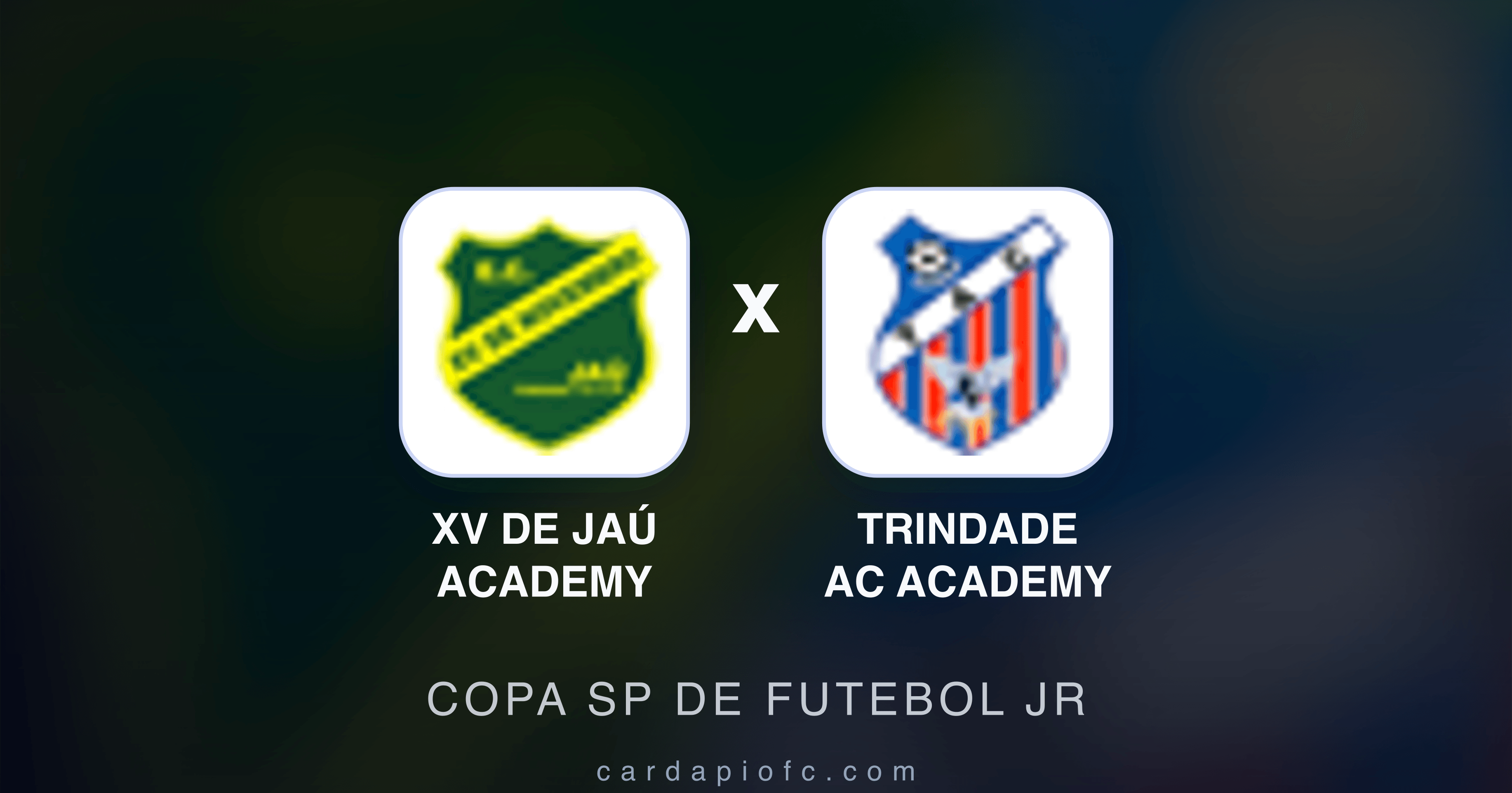Prévia da transmissão de XV de Jaú Academy x Trindade AC Academy (Copa SP de Futebol JR)
