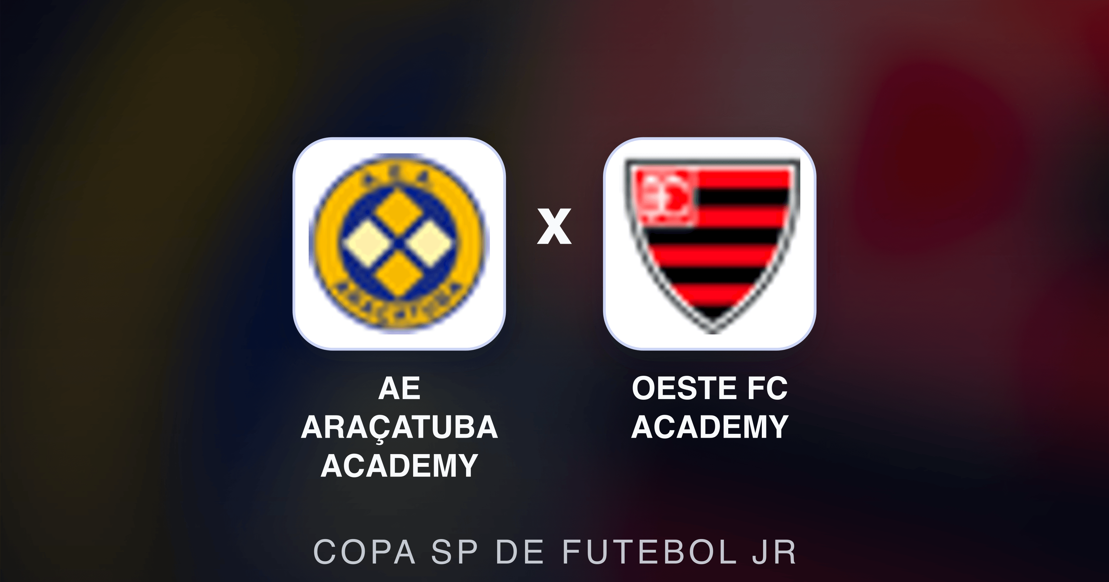 Prévia da transmissão de AE Araçatuba Academy x Oeste FC Academy (Copa SP de Futebol JR)