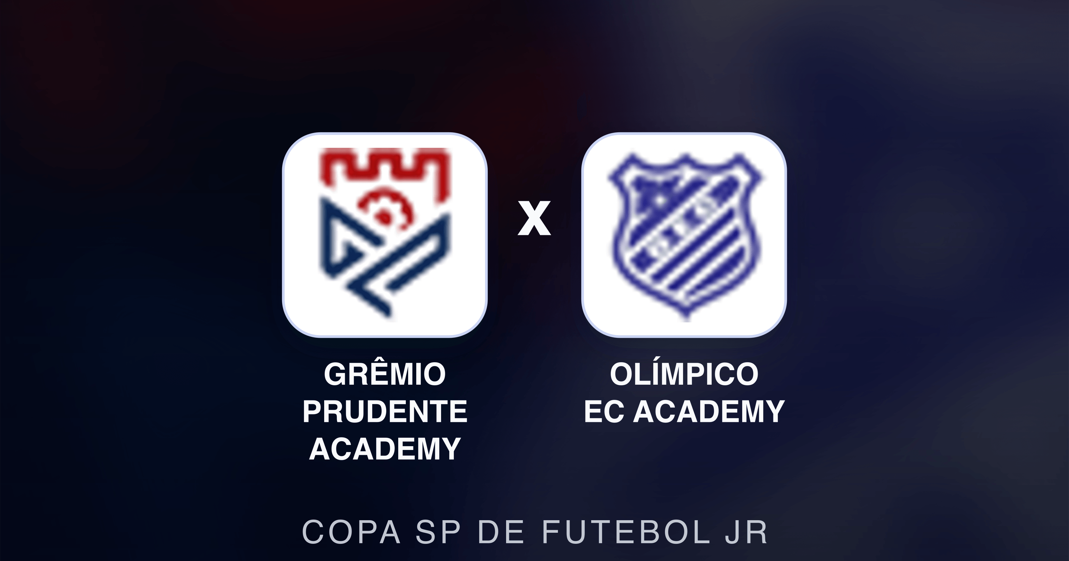 Prévia da transmissão de Grêmio Prudente Academy x Olímpico EC Academy (Copa SP de Futebol JR)