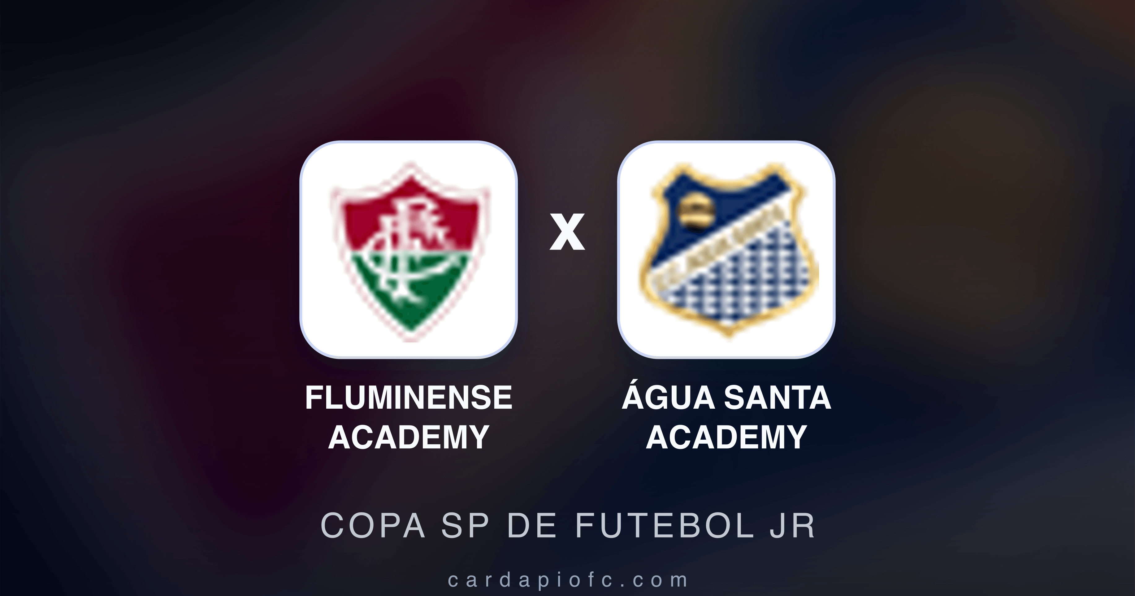 Prévia da transmissão de Fluminense Academy x Água Santa Academy (Copa SP de Futebol JR)