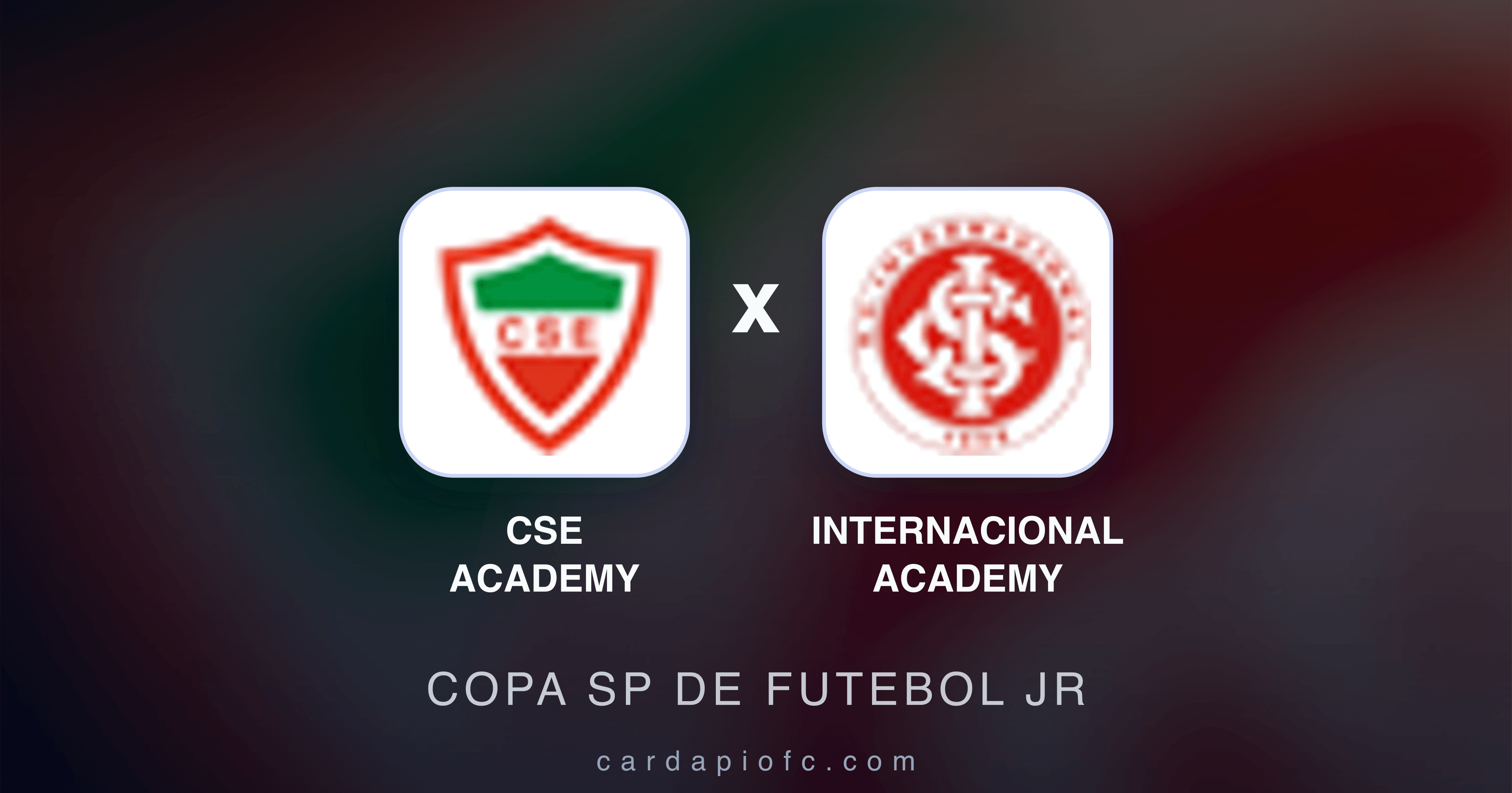 Prévia da transmissão de CSE Academy x Internacional Academy (Copa SP de Futebol JR)