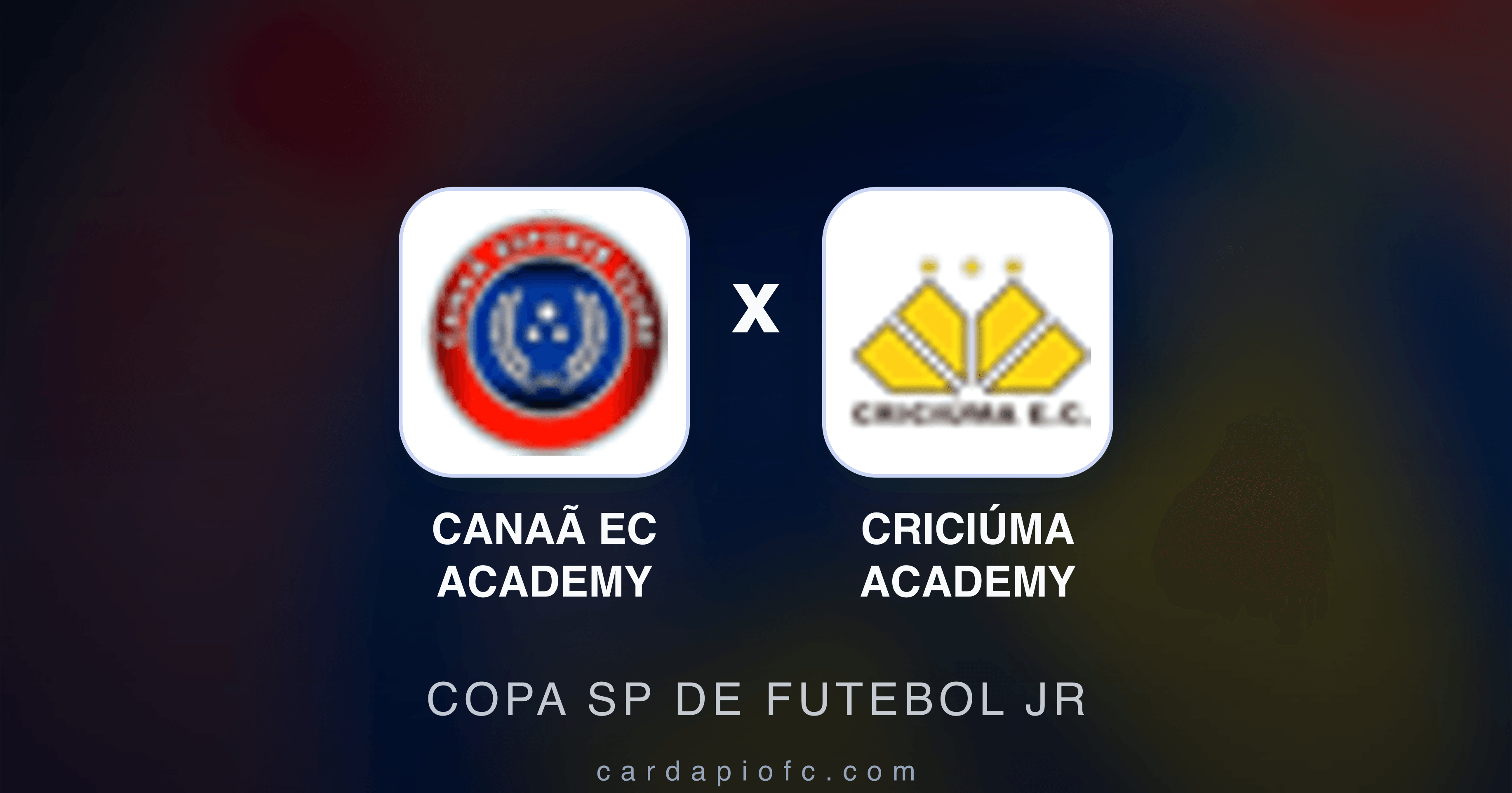 Prévia da transmissão de Canaã EC Academy x Criciúma Academy (Copa SP de Futebol JR)