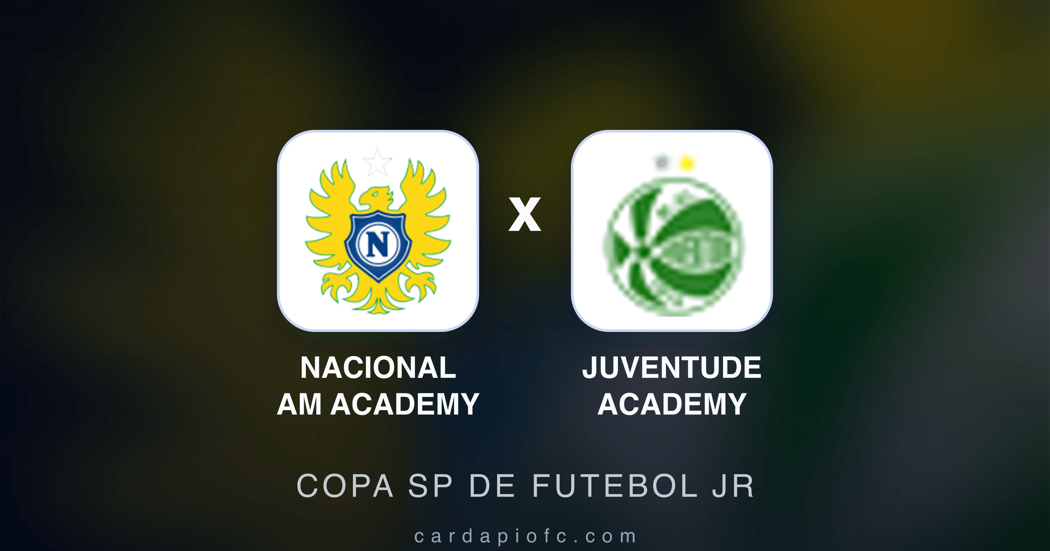 Prévia da transmissão de Nacional AM Academy x Juventude Academy (Copa SP de Futebol JR)