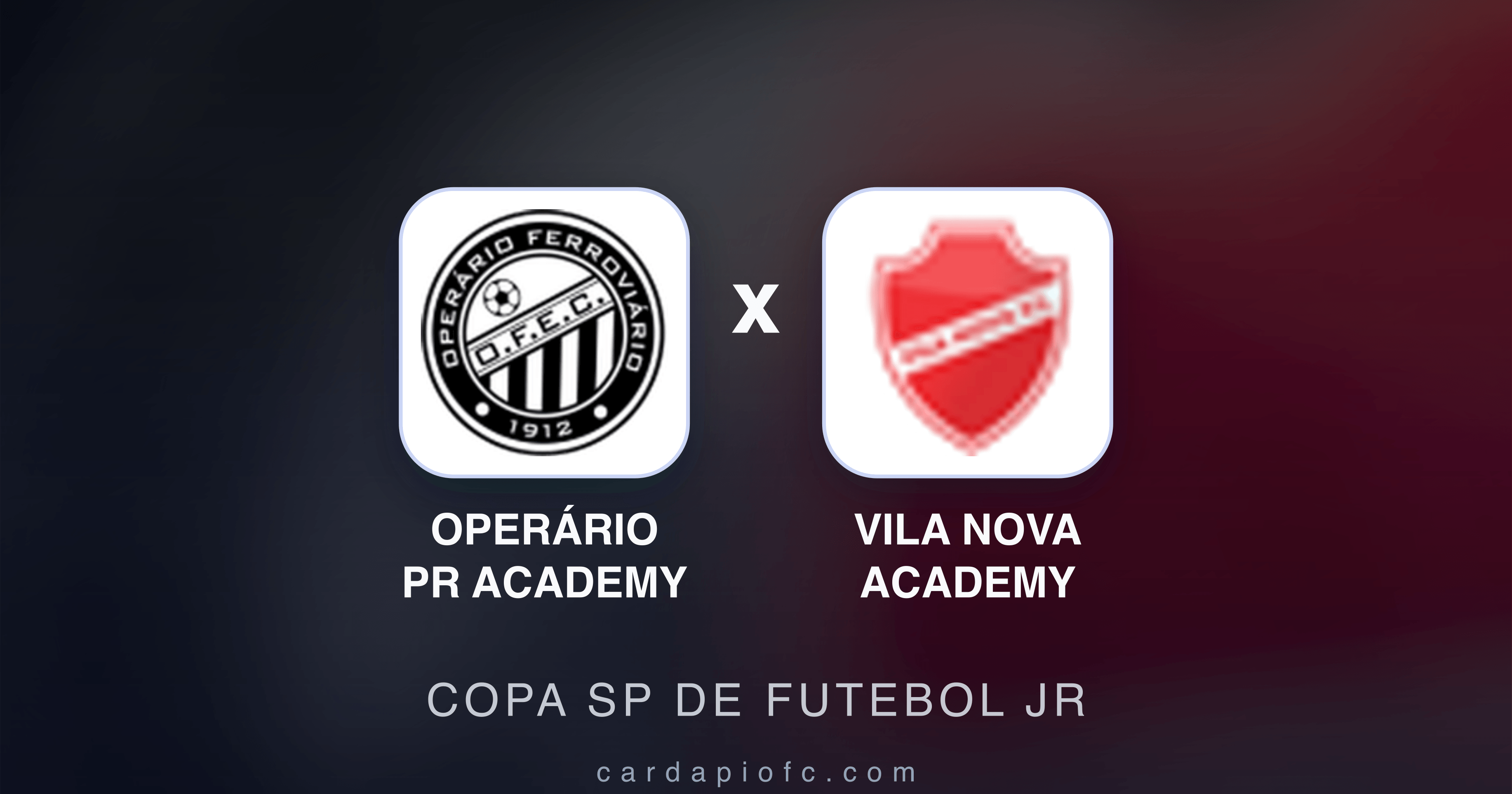 Prévia da transmissão de Operário PR Academy x Vila Nova Academy (Copa SP de Futebol JR)