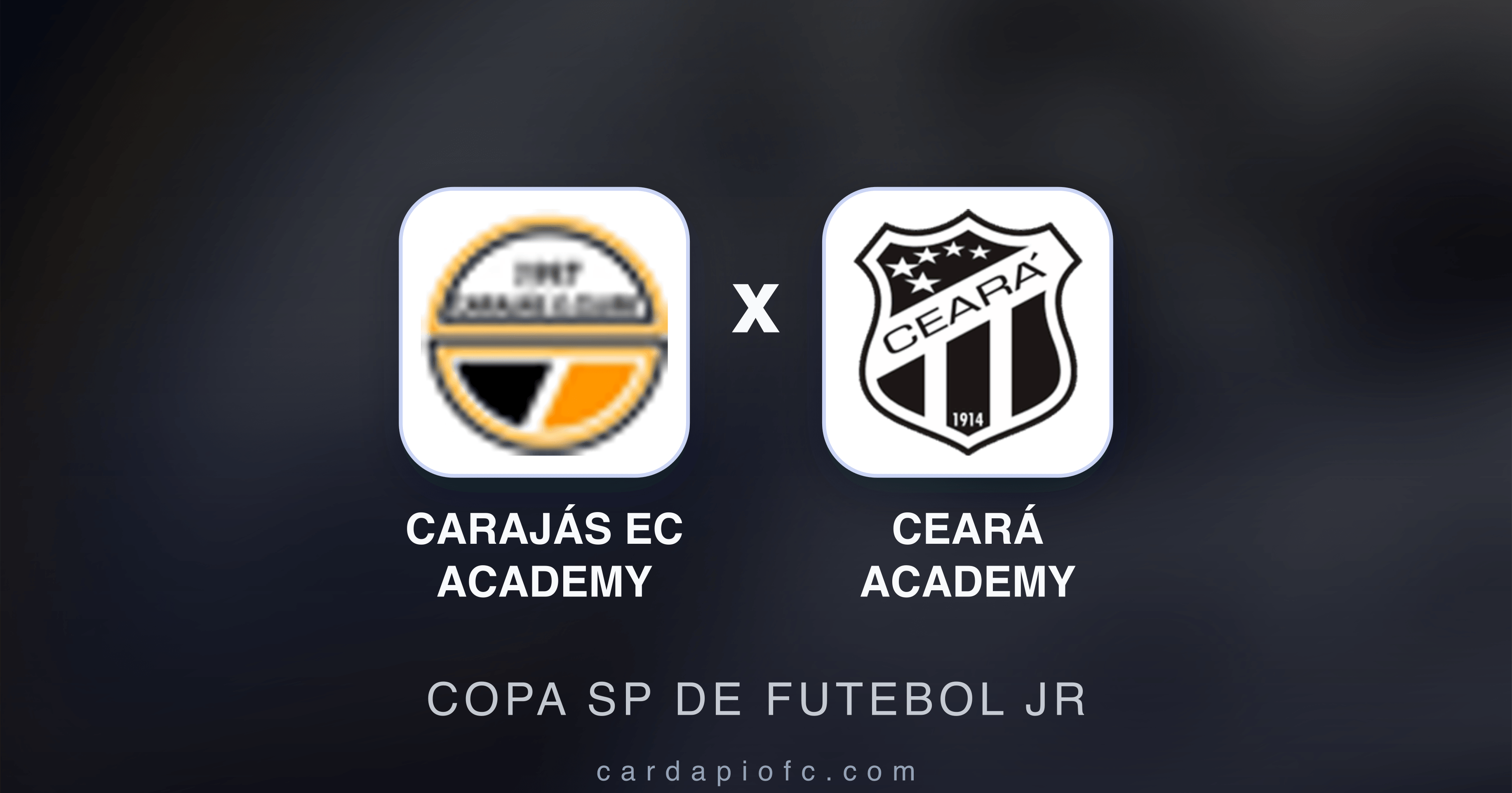 Prévia da transmissão de Carajás EC Academy x Ceará Academy (Copa SP de Futebol JR)