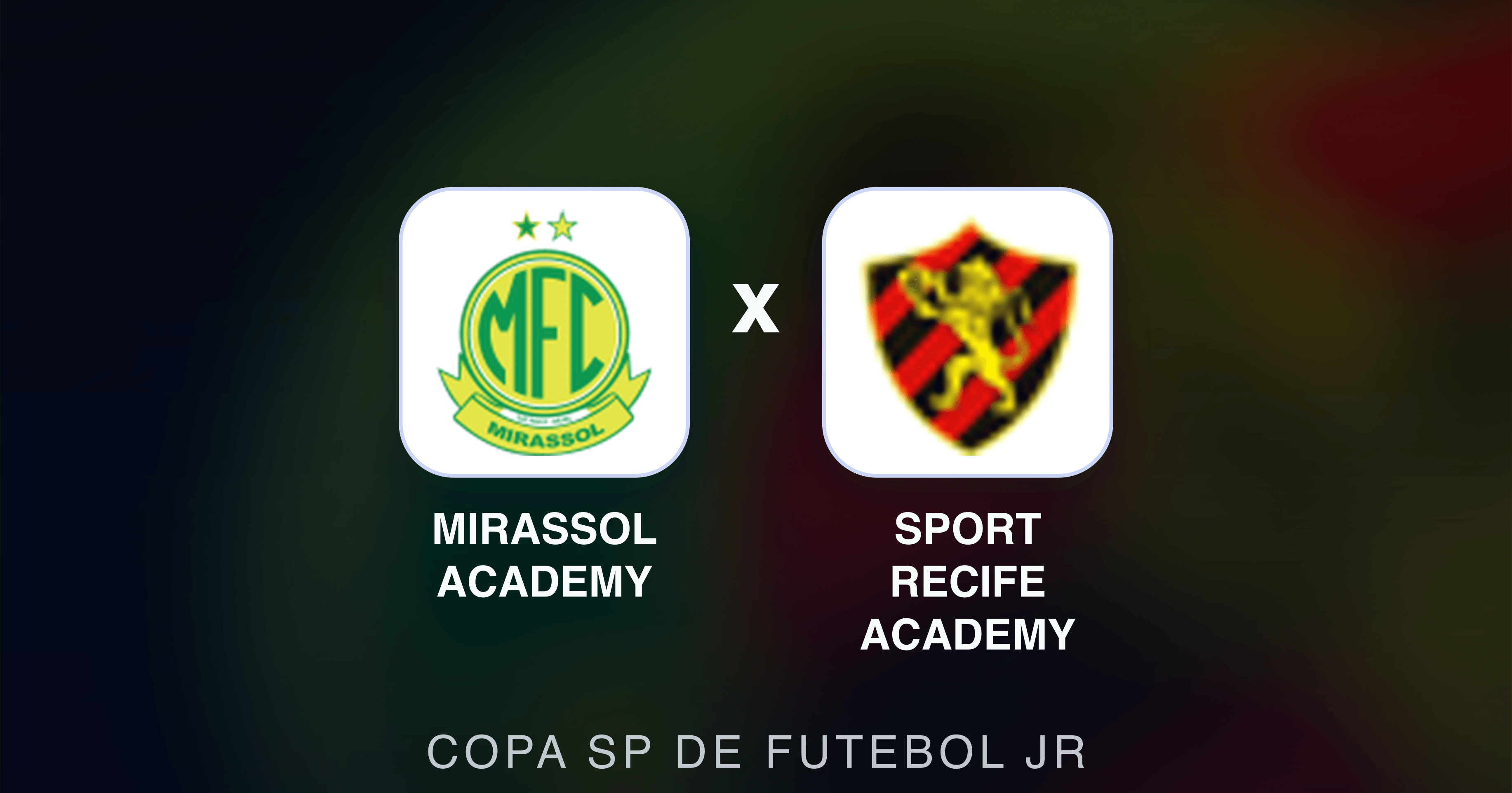Prévia da transmissão de Mirassol Academy x Sport Recife Academy (Copa SP de Futebol JR)