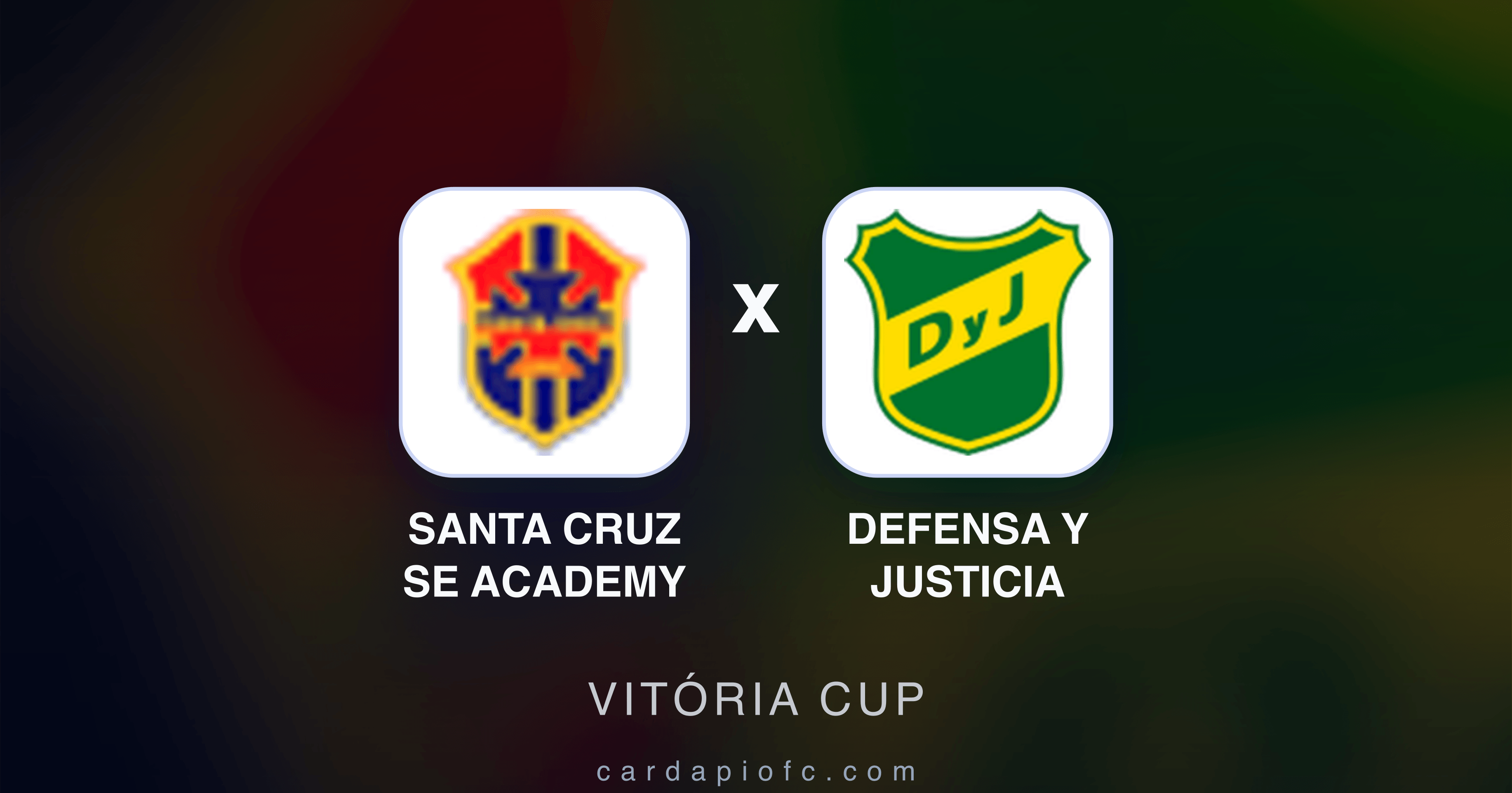 Prévia da transmissão de Santa Cruz SE Academy x Defensa y Justicia (Vitória Cup)
