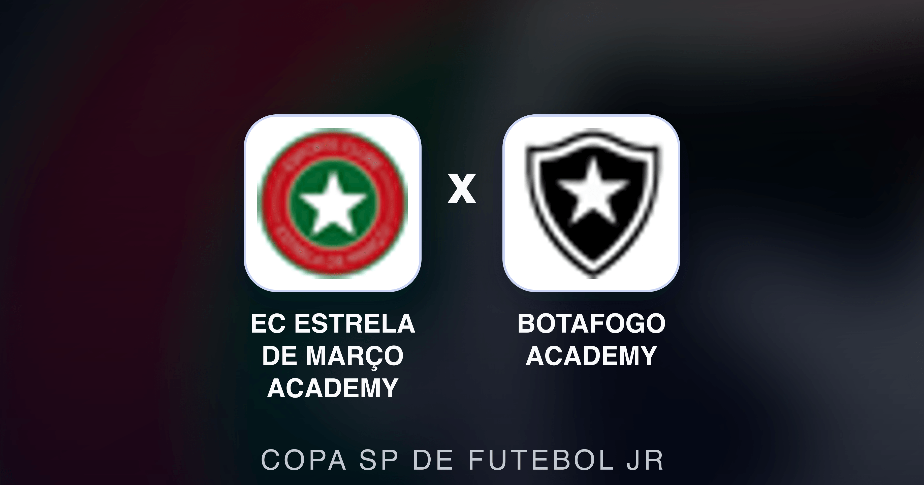 Prévia da transmissão de EC Estrela De Março Academy x Botafogo Academy (Copa SP de Futebol JR)