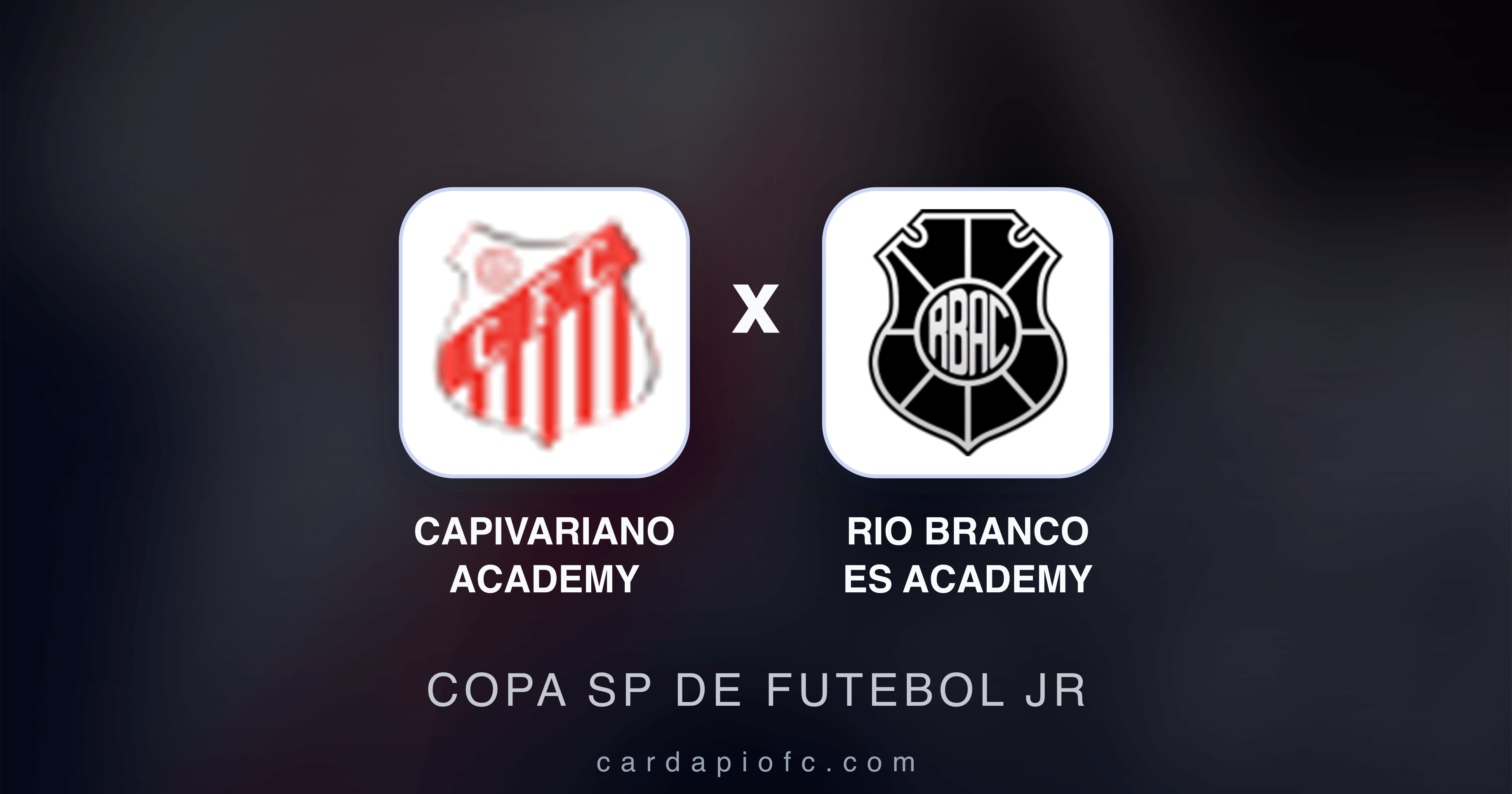 Prévia da transmissão de Capivariano Academy x Rio Branco ES Academy (Copa SP de Futebol JR)