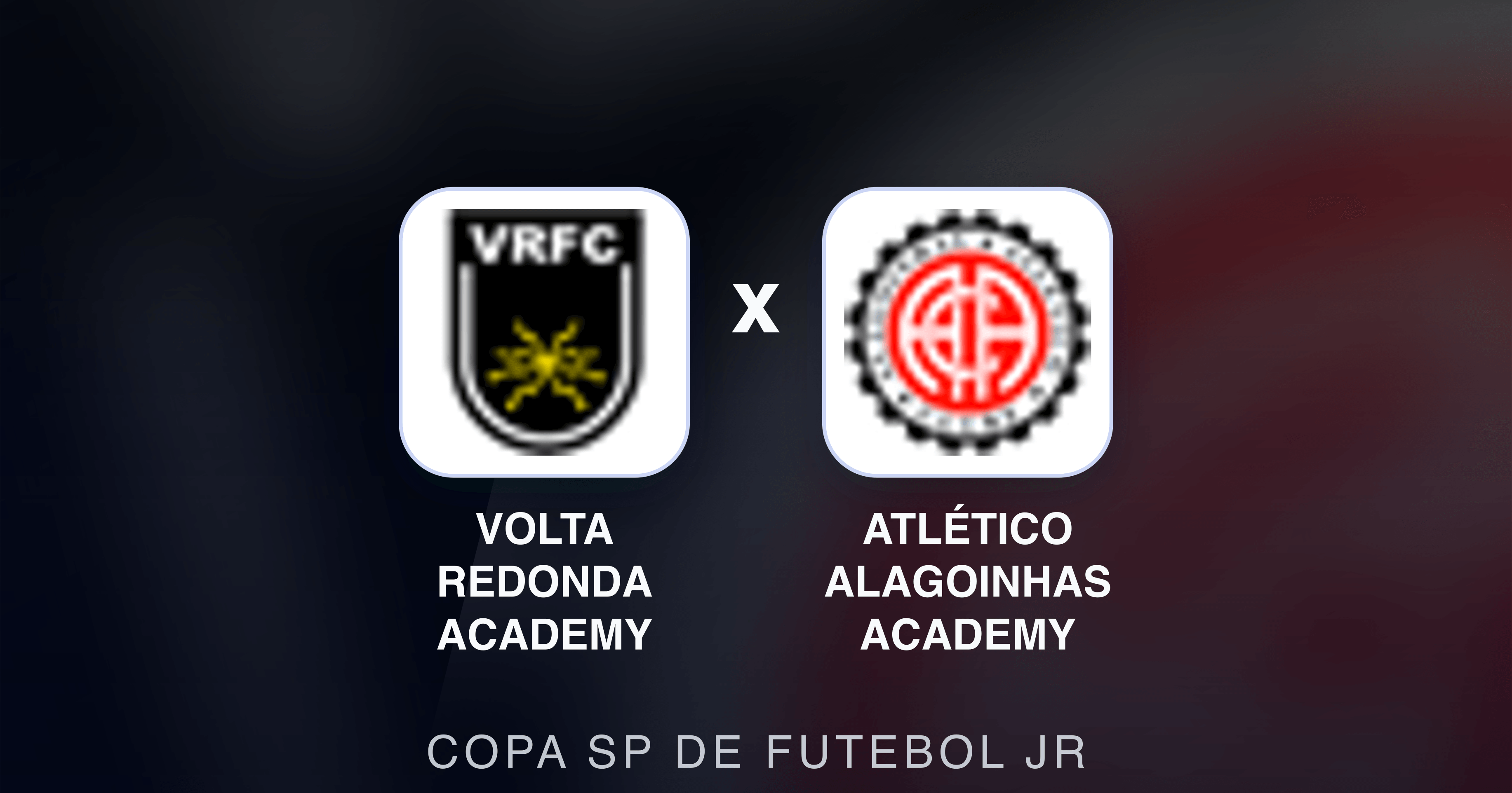Prévia da transmissão de Volta Redonda Academy x Atlético Alagoinhas Academy (Copa SP de Futebol JR)