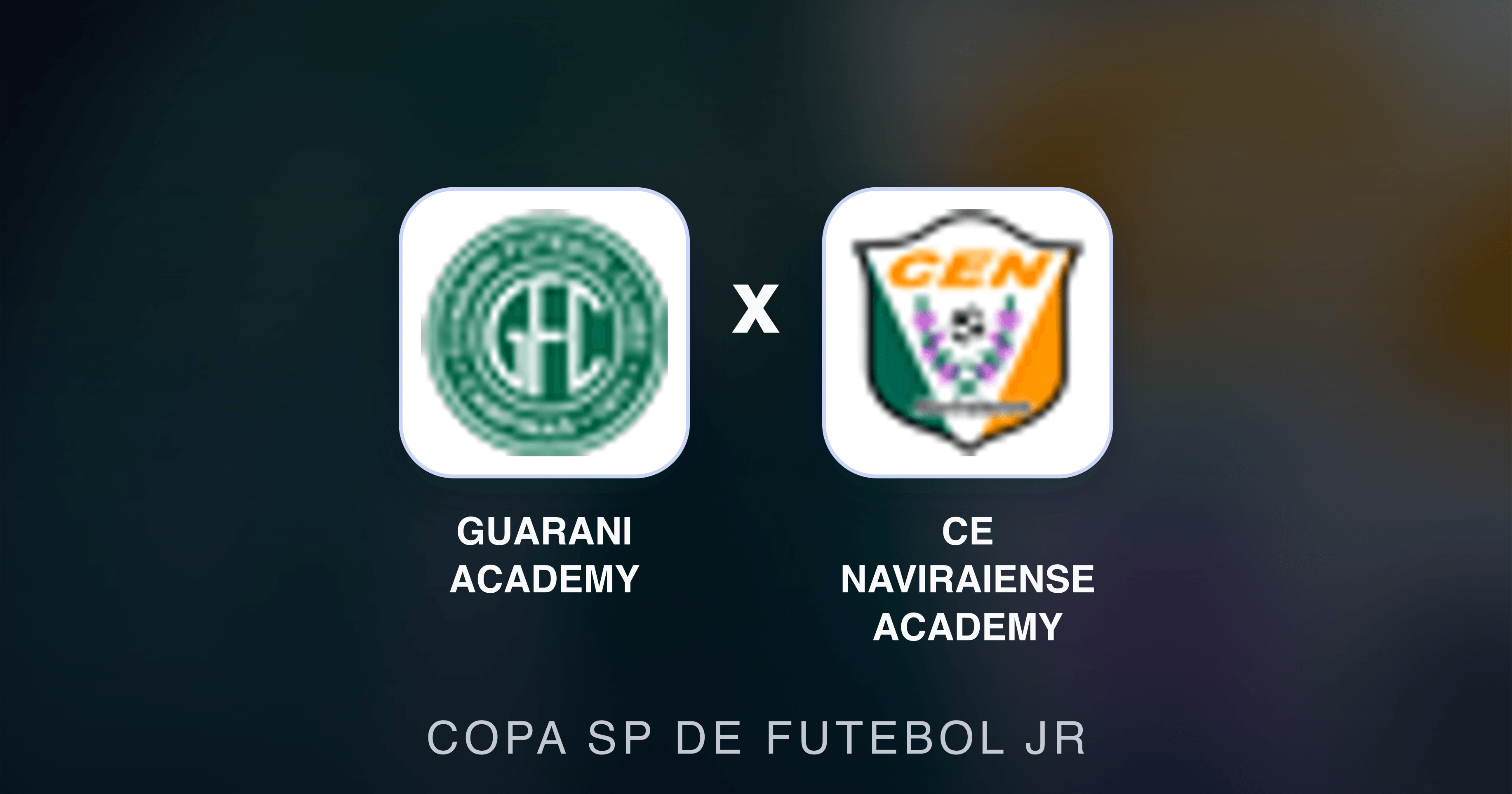 Prévia da transmissão de Guarani Academy x CE  Naviraiense Academy (Copa SP de Futebol JR)