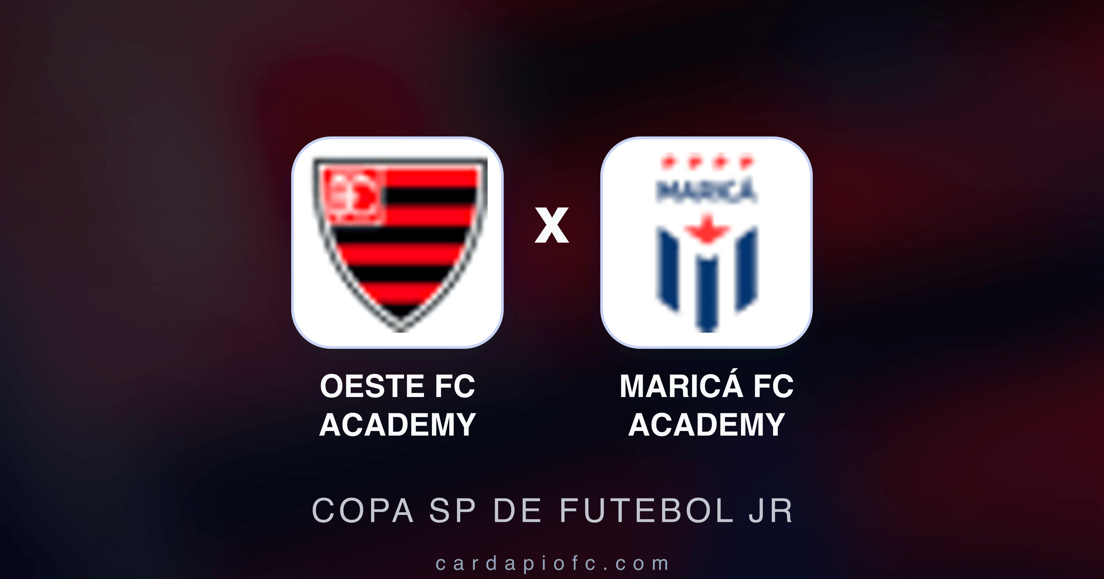 Prévia da transmissão de Oeste FC Academy x Maricá FC Academy (Copa SP de Futebol JR)