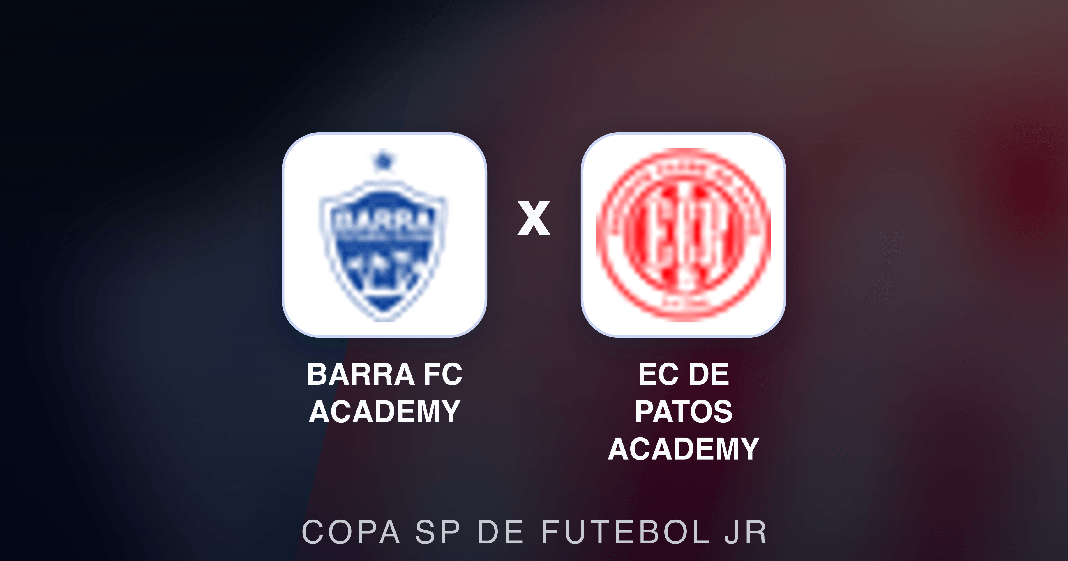 Prévia da transmissão de Barra FC Academy x EC de Patos Academy (Copa SP de Futebol JR)