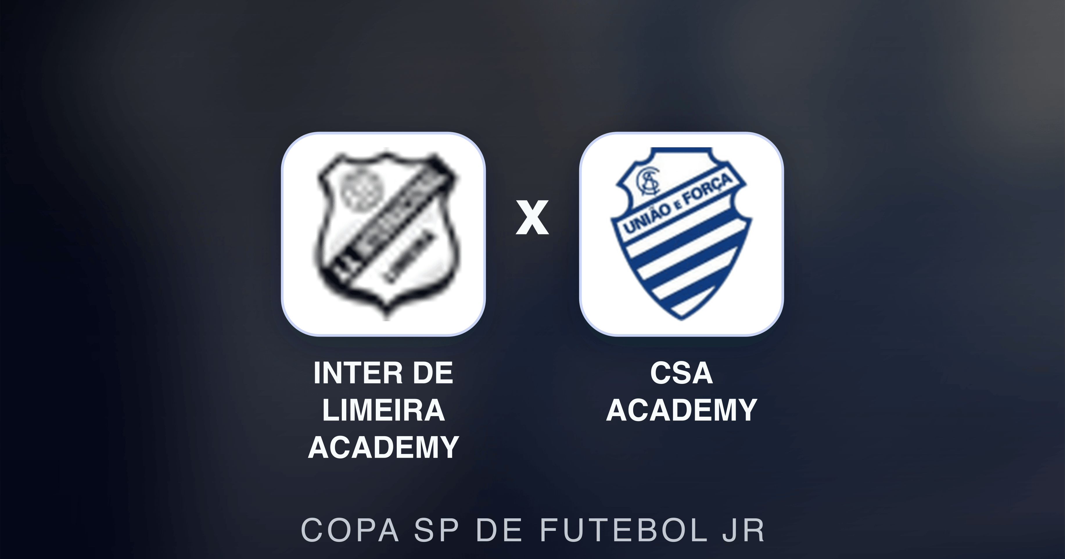 Prévia da transmissão de Inter de Limeira Academy x CSA Academy (Copa SP de Futebol JR)