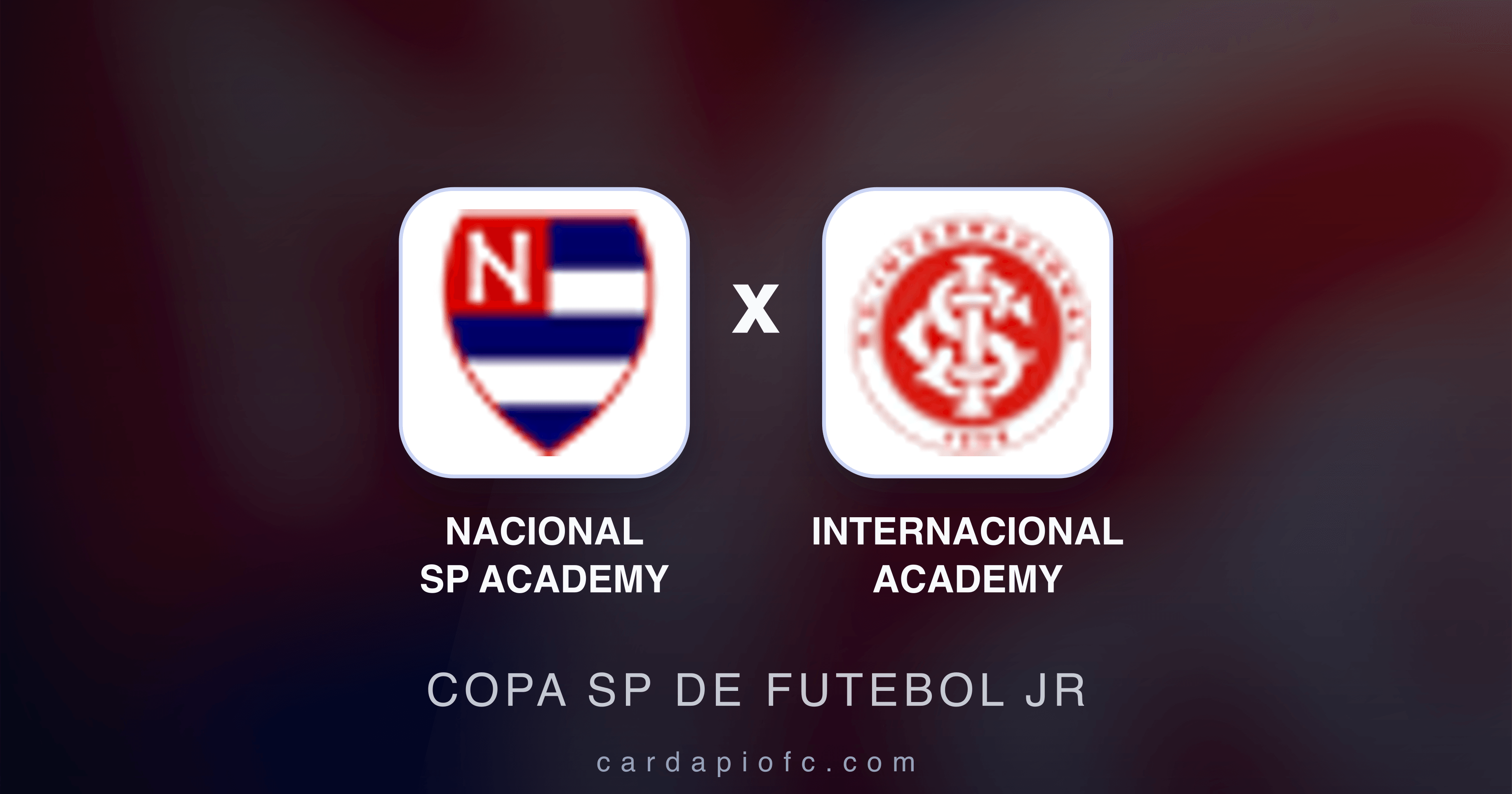 Prévia da transmissão de Nacional SP Academy x Internacional Academy (Copa SP de Futebol JR)