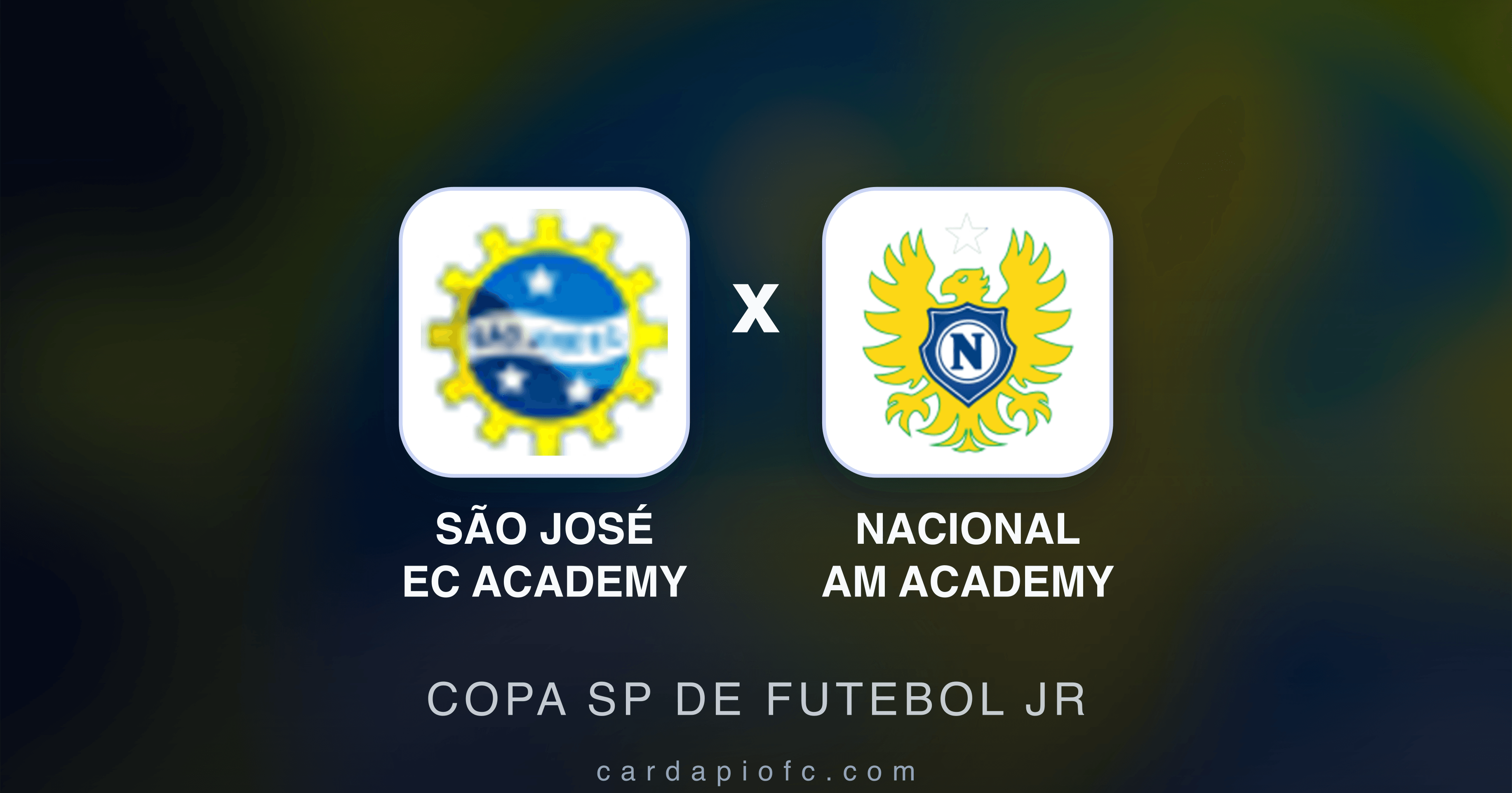 Prévia da transmissão de São José EC Academy x Nacional AM Academy (Copa SP de Futebol JR)