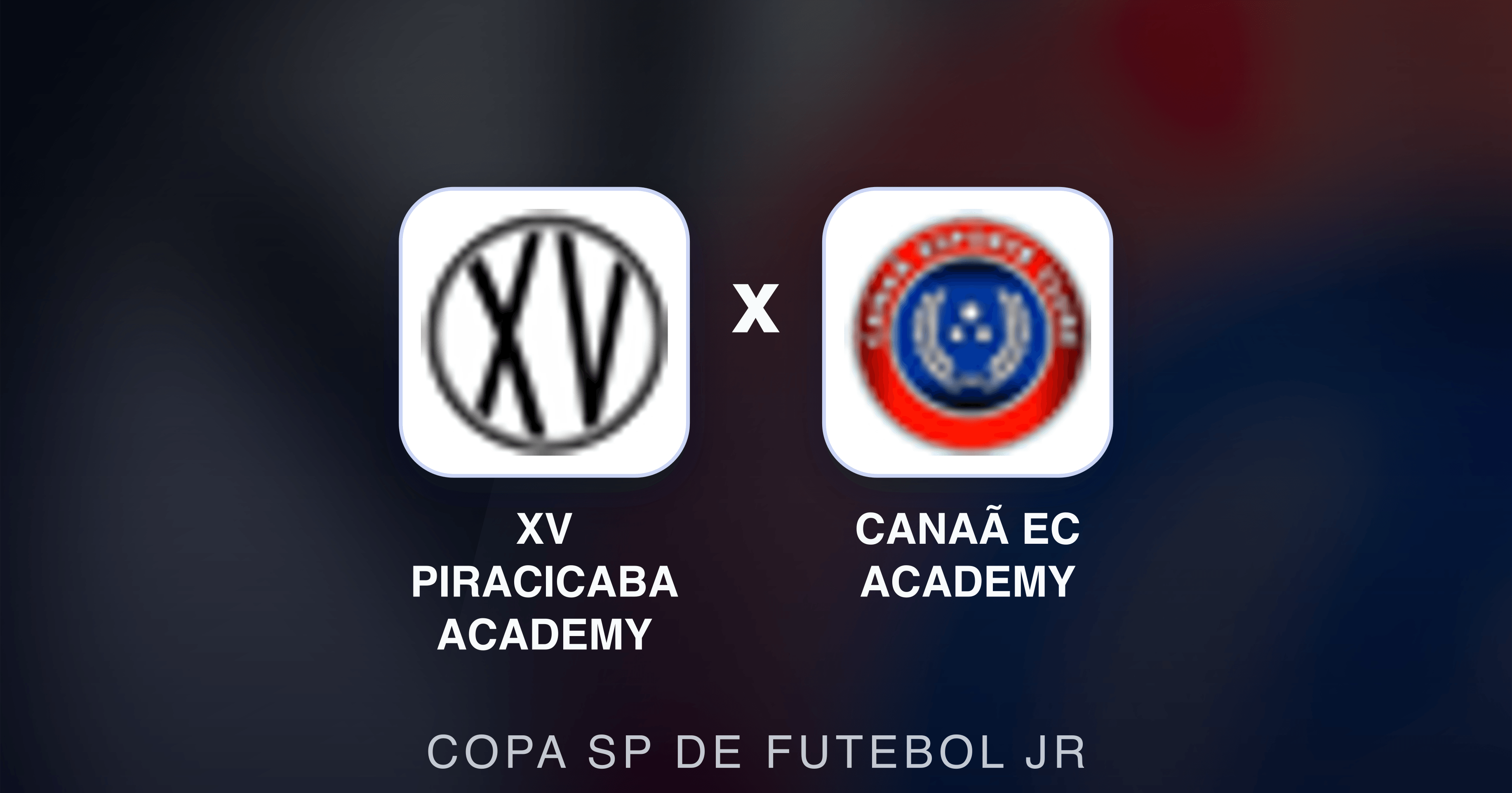 Prévia da transmissão de XV Piracicaba Academy x Canaã EC Academy (Copa SP de Futebol JR)