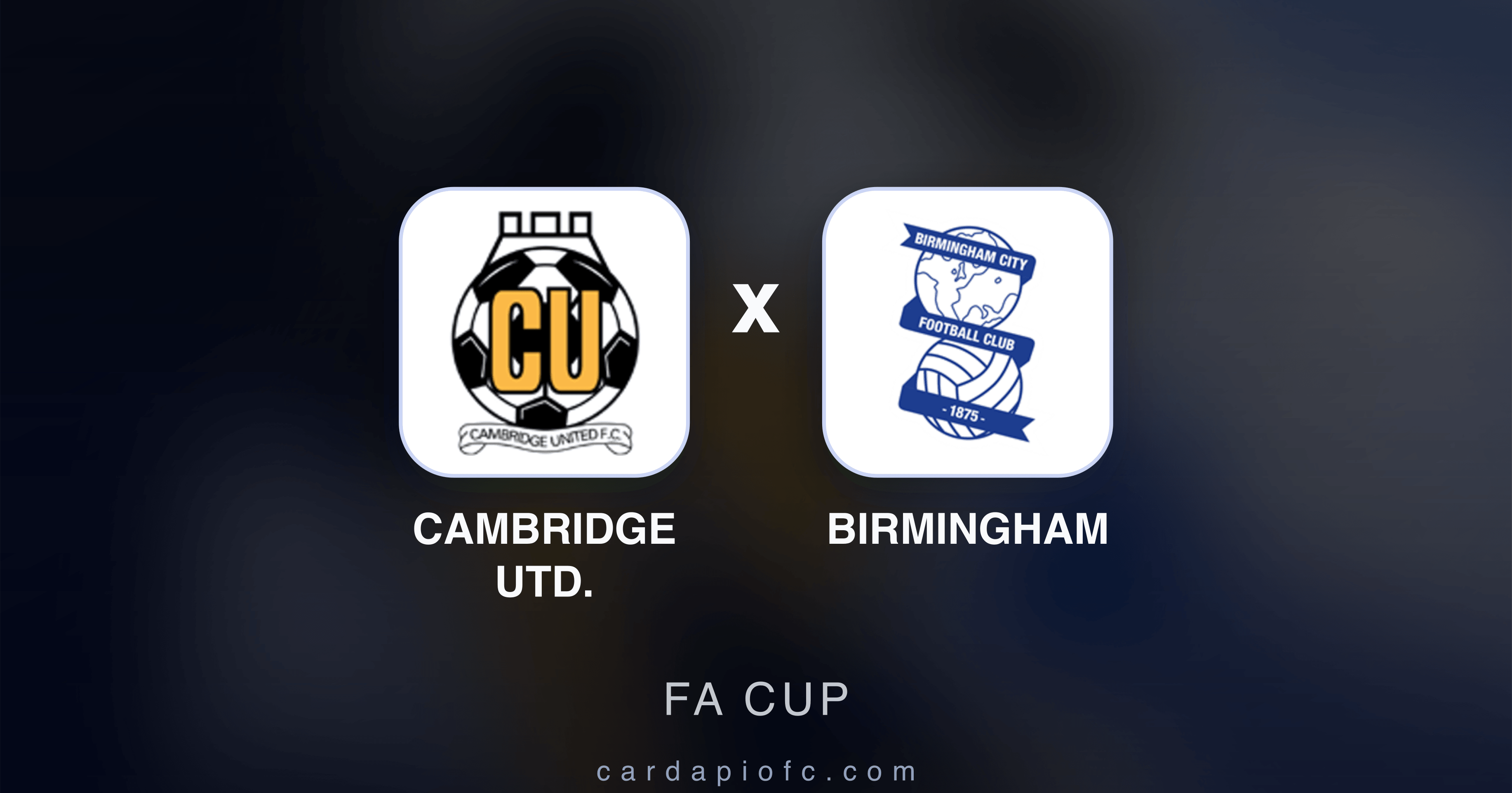 Prévia da transmissão de Cambridge Utd. x Birmingham (FA Cup)