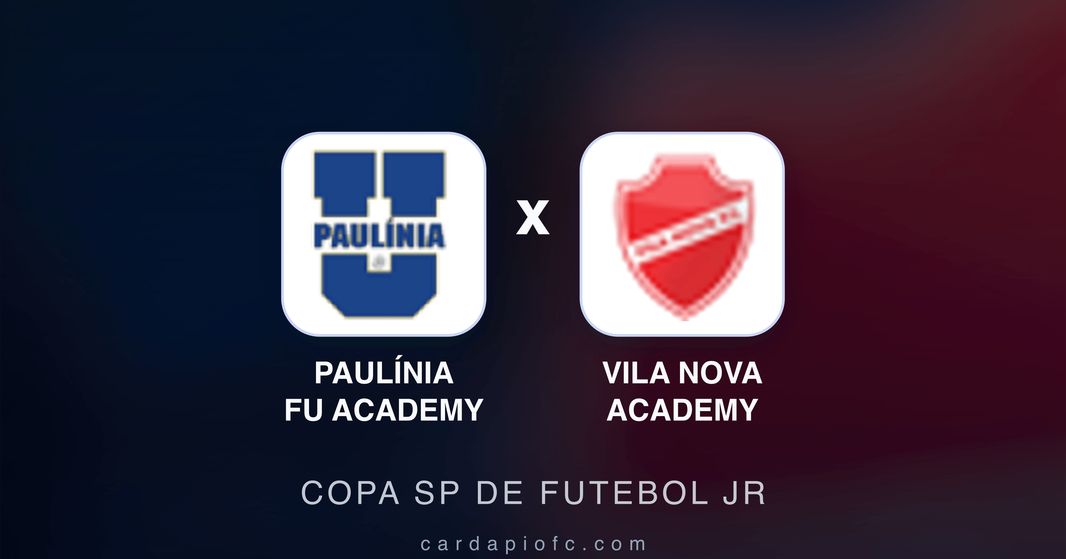 Prévia da transmissão de Paulínia FU Academy x Vila Nova Academy (Copa SP de Futebol JR)