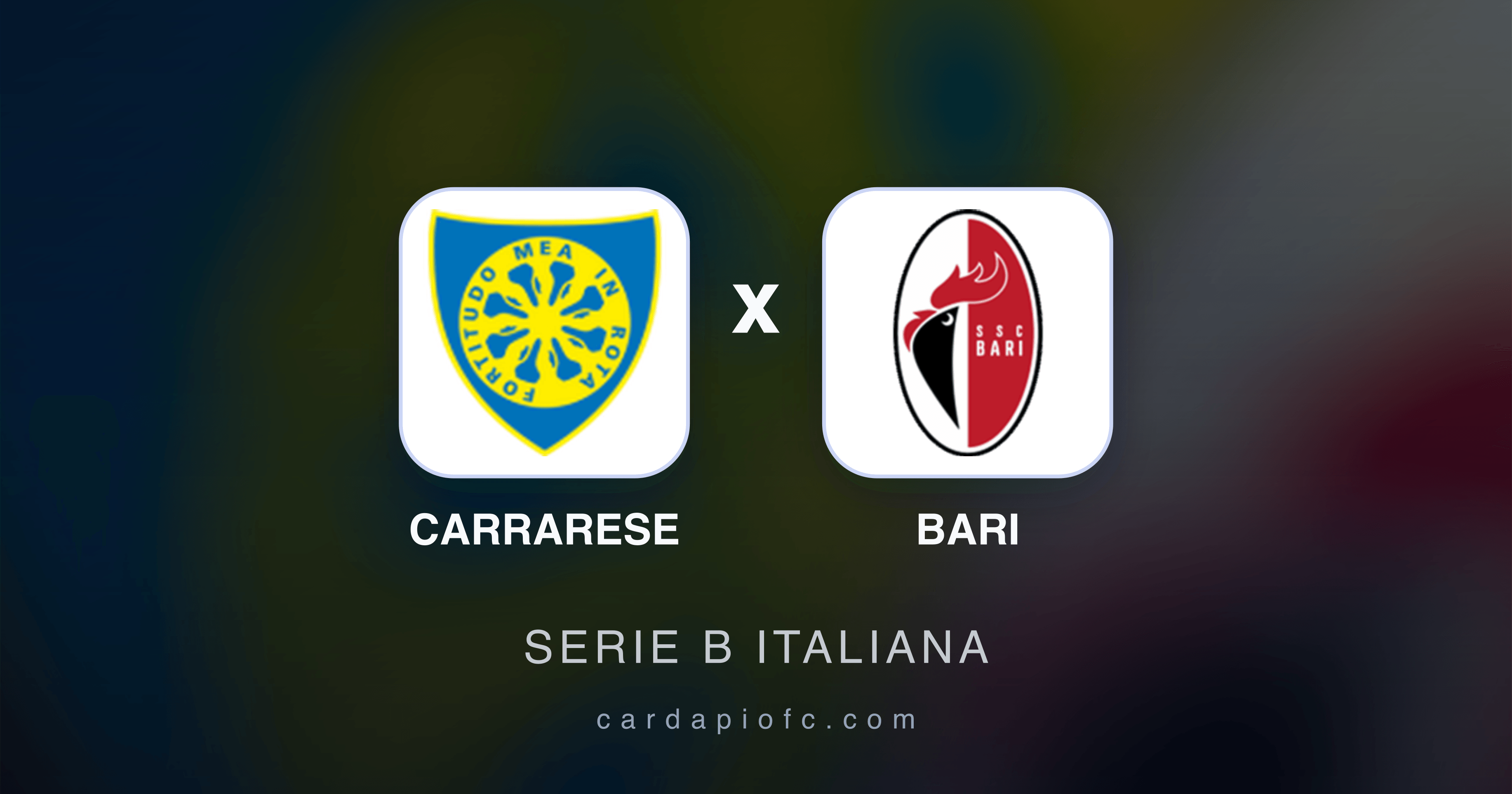 Prévia da transmissão de Carrarese x Bari (Serie B Italiana)