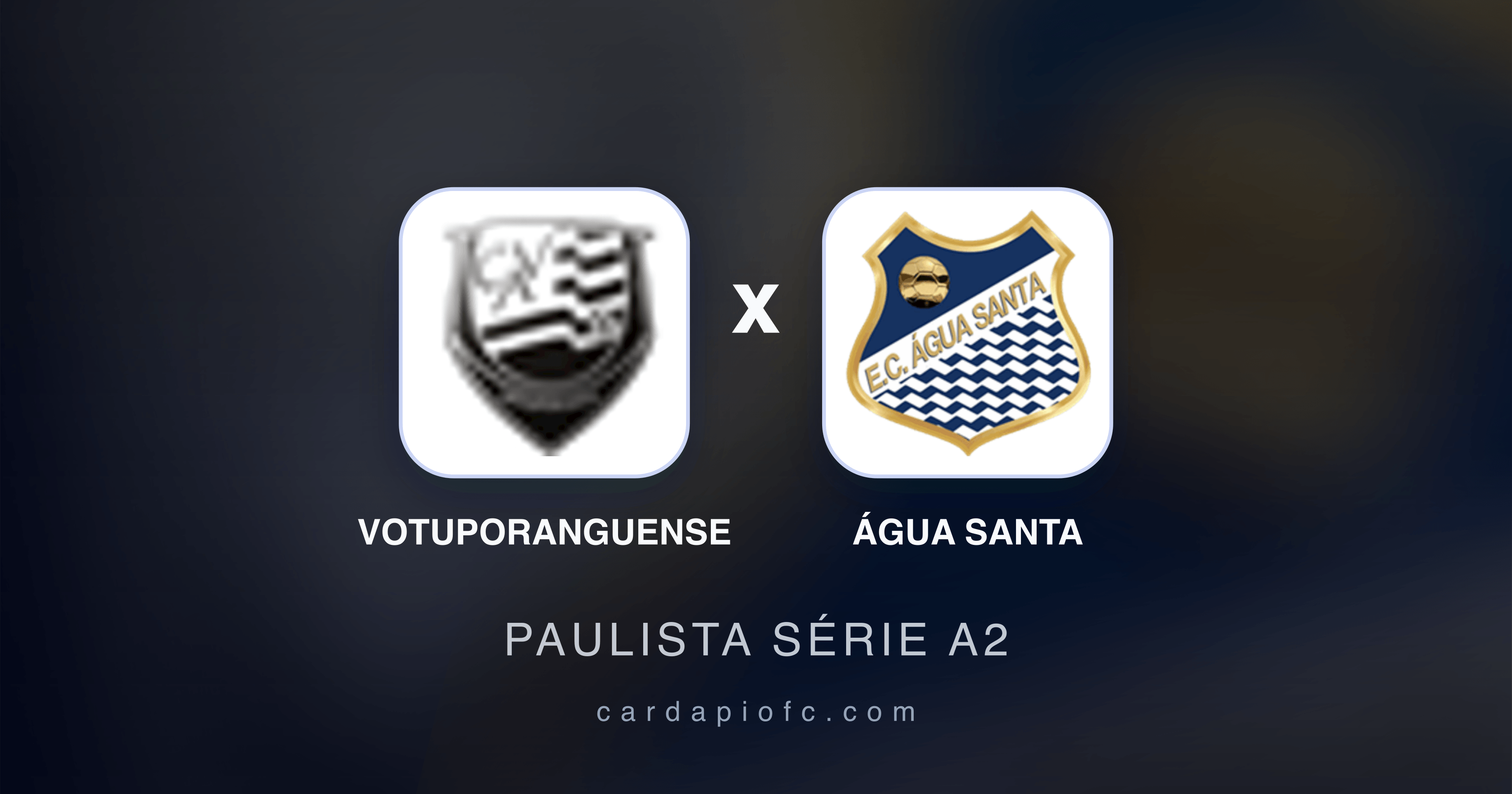 Prévia da transmissão de Votuporanguense x Água Santa (Paulista Série A2)