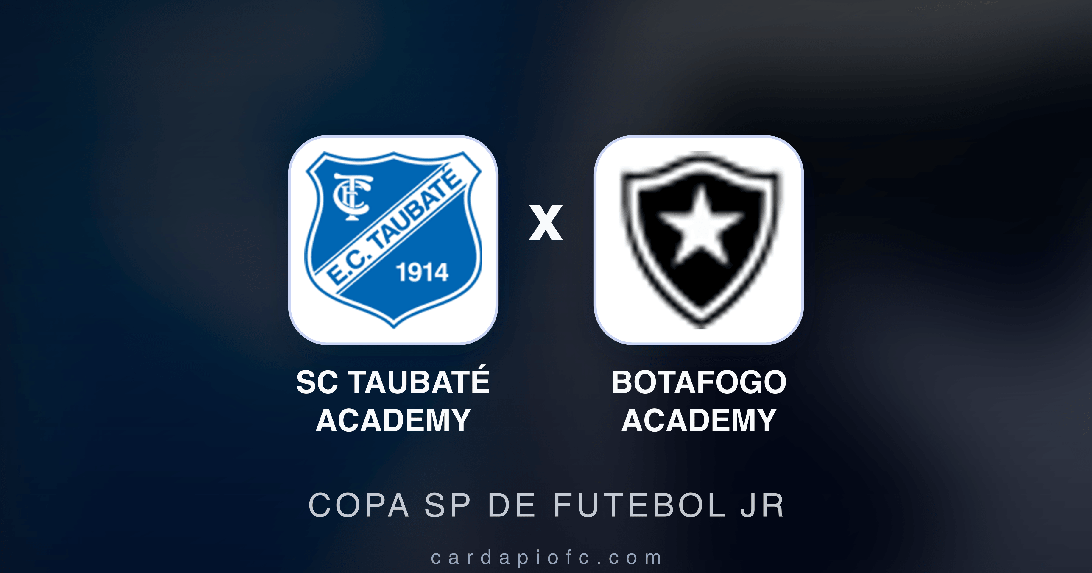 Prévia da transmissão de SC Taubaté Academy x Botafogo Academy (Copa SP de Futebol JR)