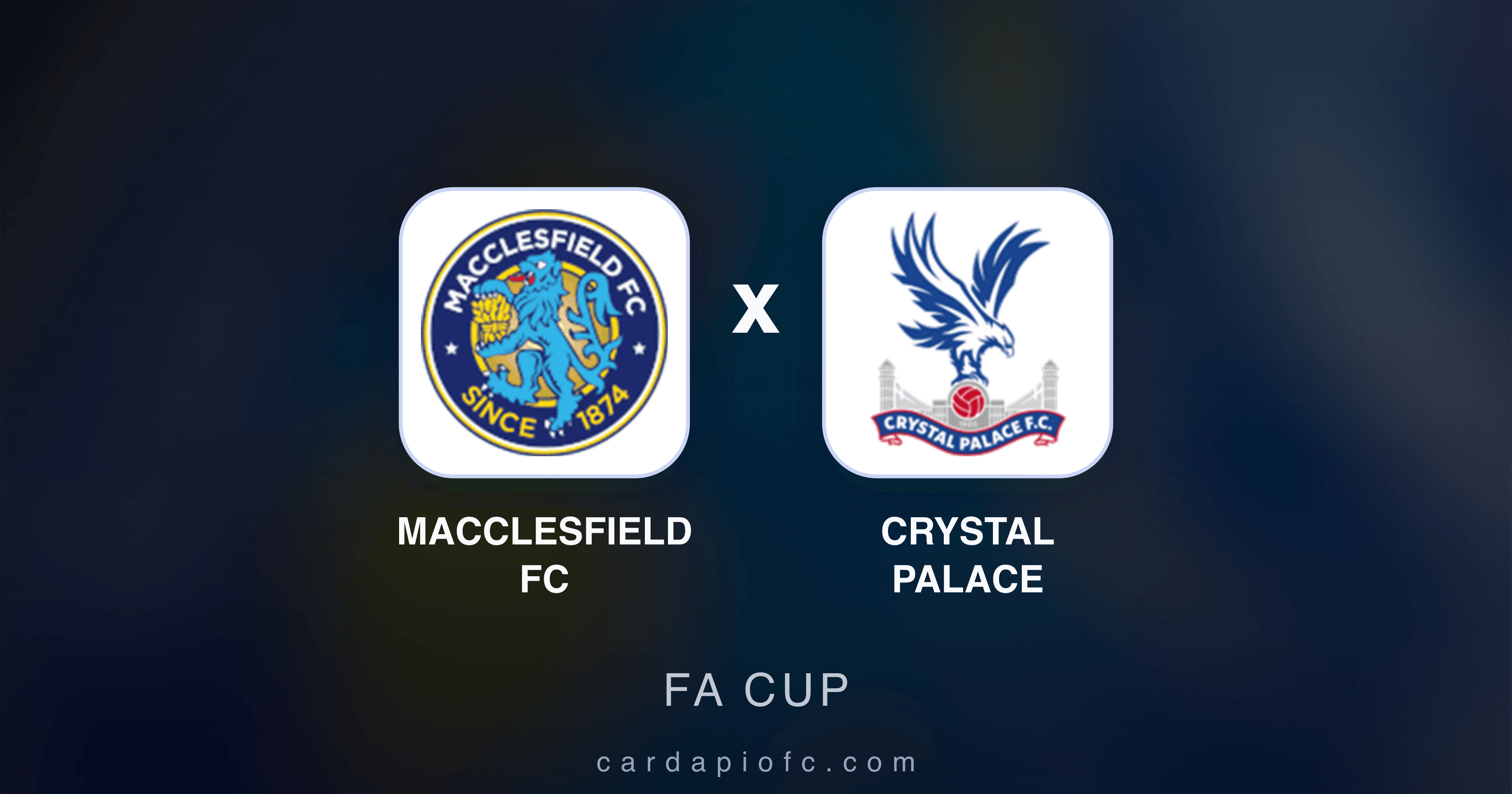 Prévia da transmissão de Macclesfield FC x Crystal Palace (FA Cup)