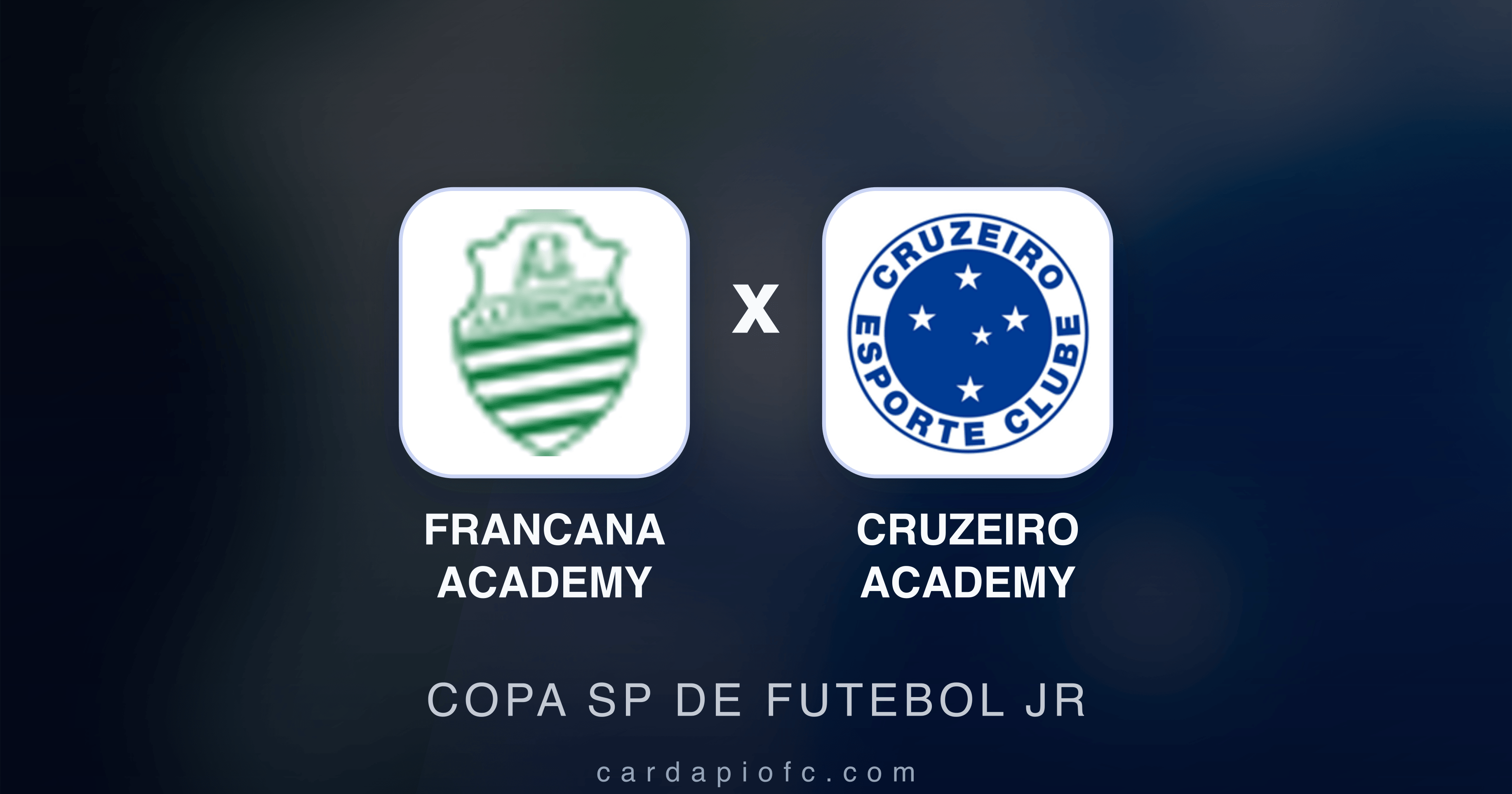 Prévia da transmissão de Francana Academy x Cruzeiro Academy (Copa SP de Futebol JR)