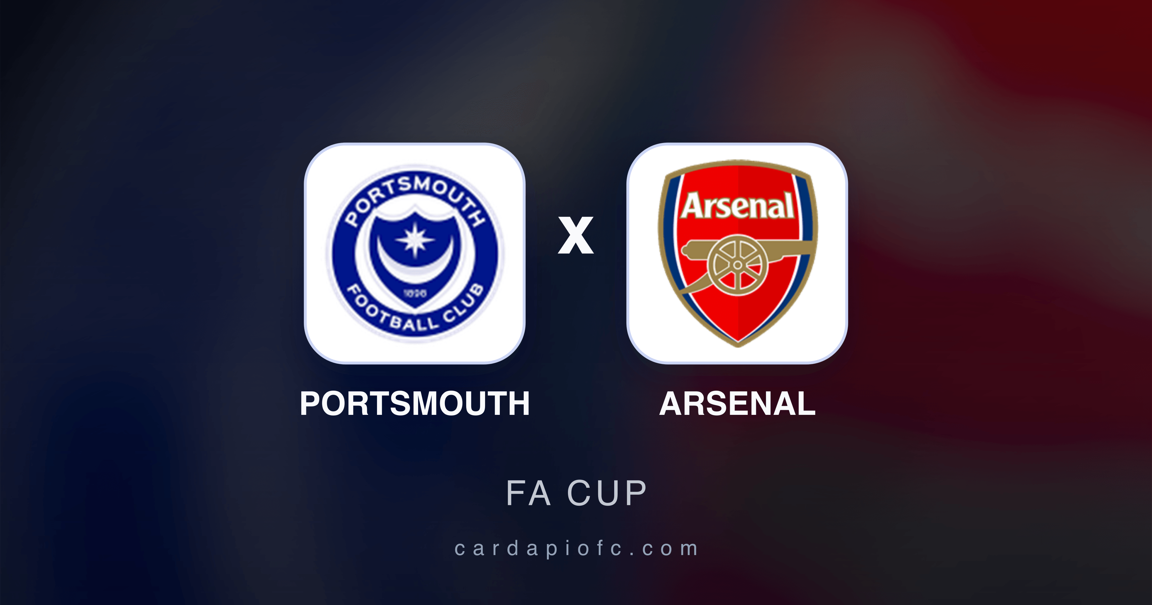 Prévia da transmissão de Portsmouth x Arsenal (FA Cup)