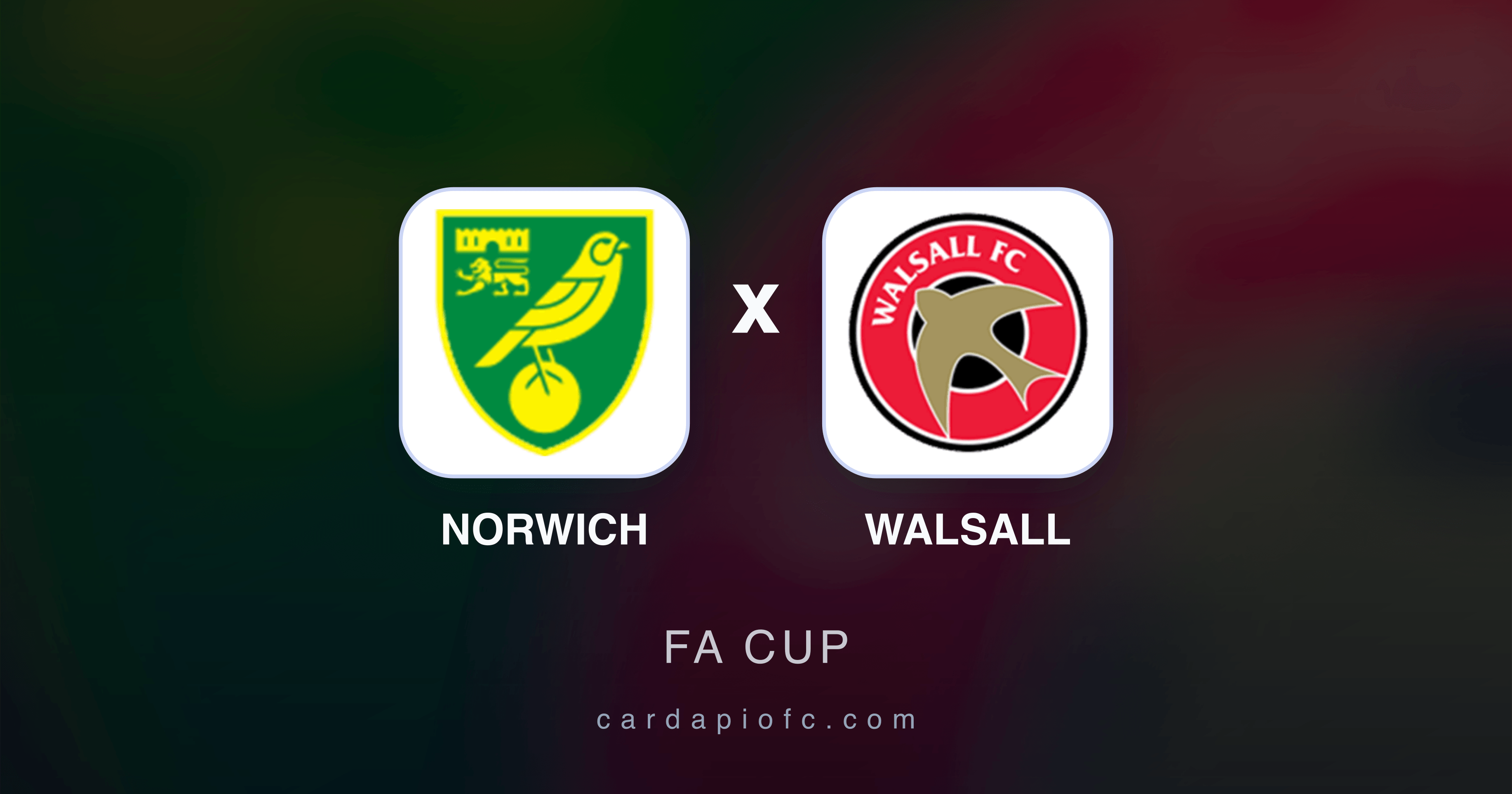 Prévia da transmissão de Norwich x Walsall (FA Cup)