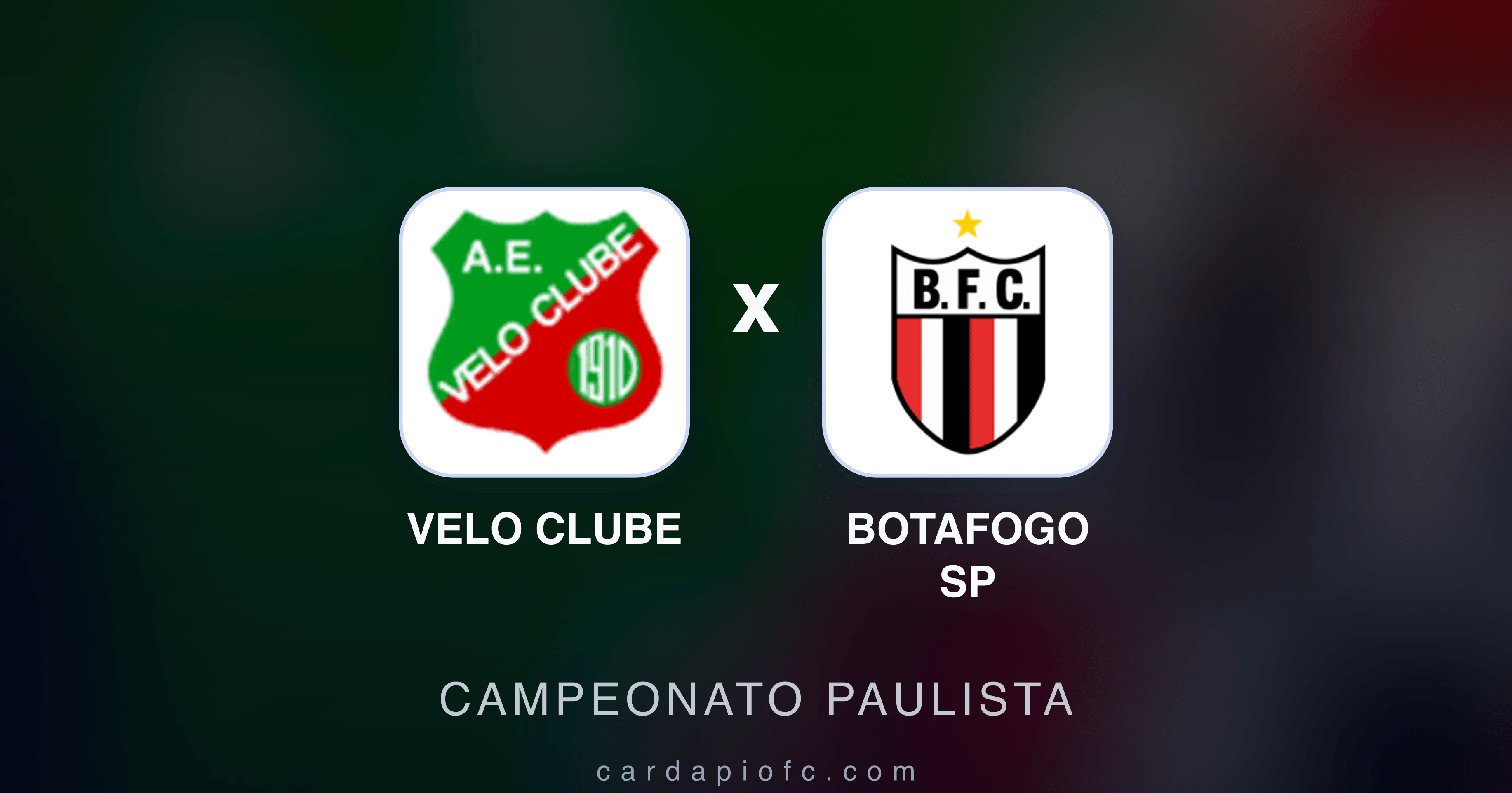 Prévia da transmissão de Velo Clube x Botafogo SP (Campeonato Paulista)