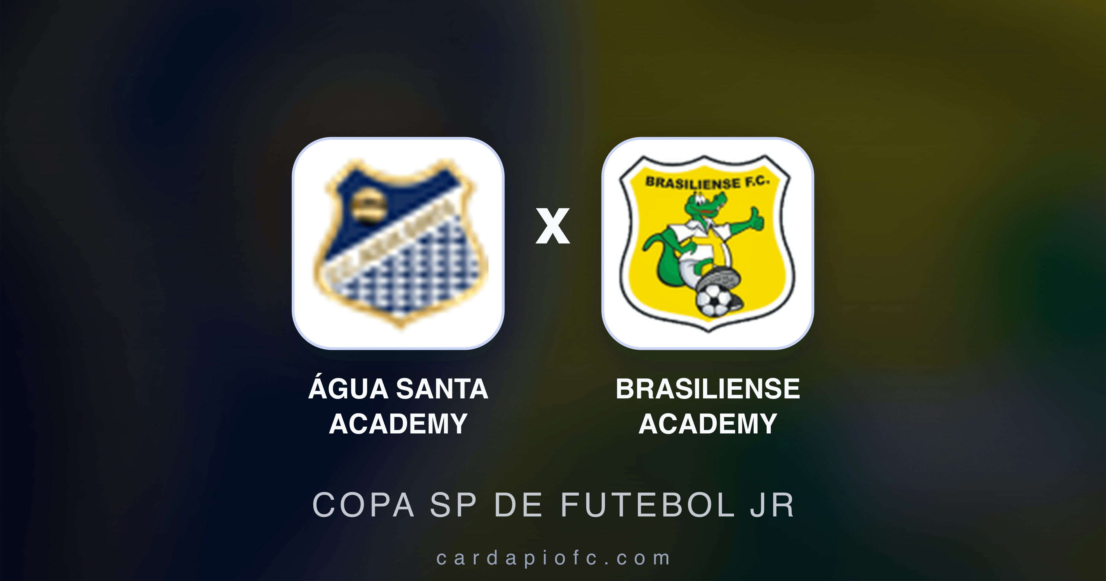 Prévia da transmissão de Água Santa Academy x Brasiliense Academy (Copa SP de Futebol JR)