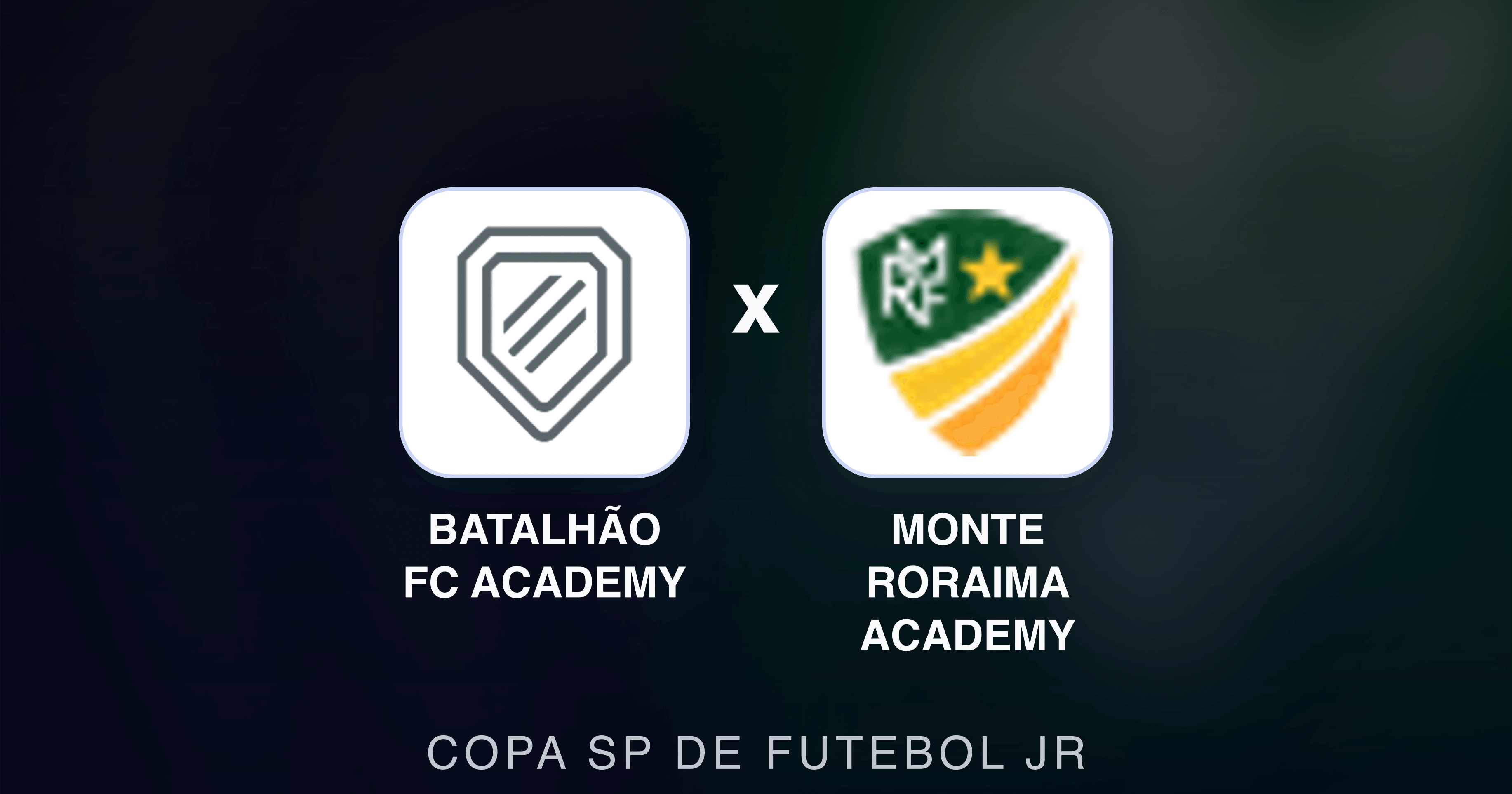 Prévia da transmissão de Batalhão FC Academy x Monte Roraima Academy (Copa SP de Futebol JR)