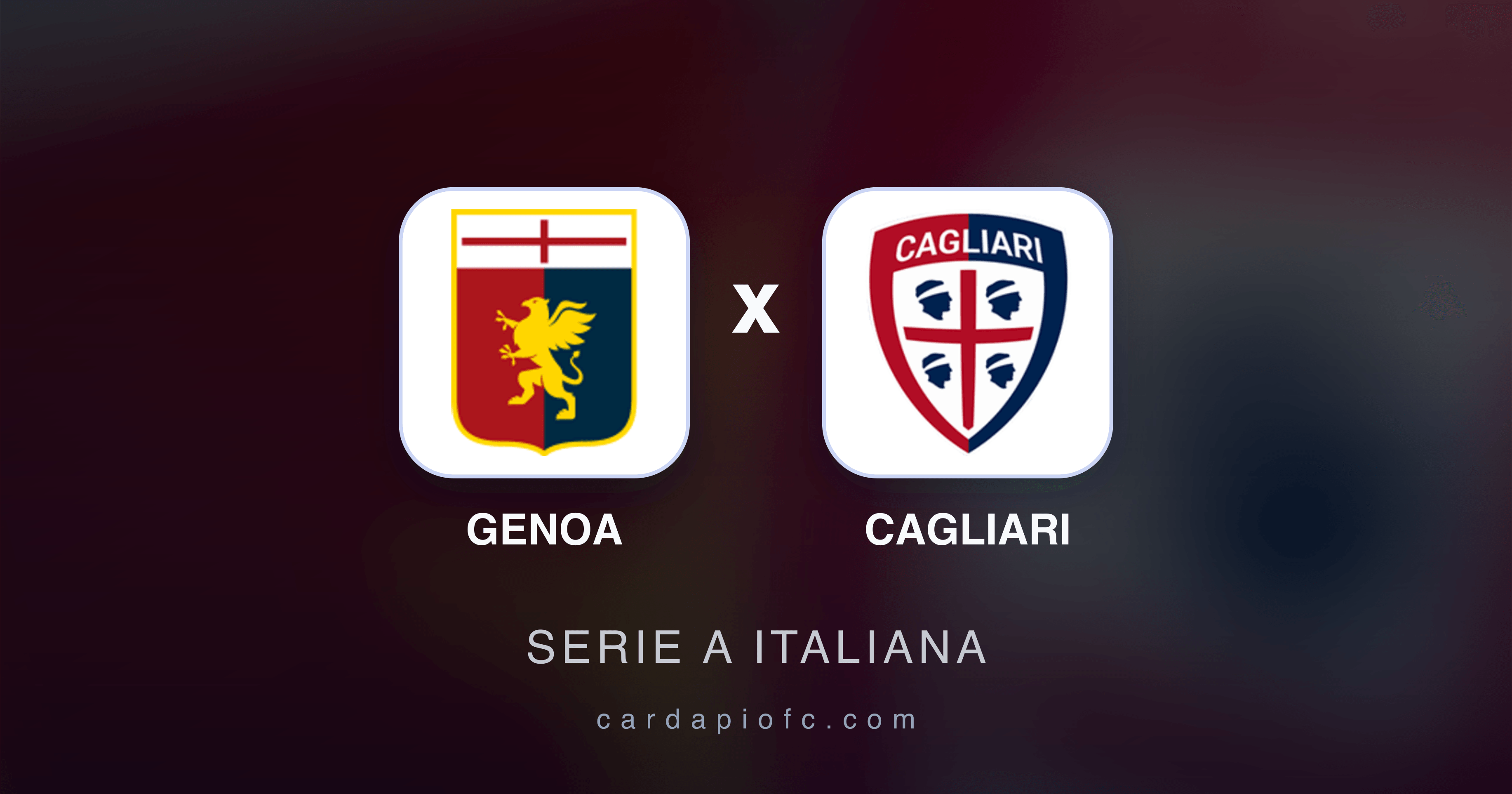 Prévia da transmissão de Genoa x Cagliari (Serie A Italiana)