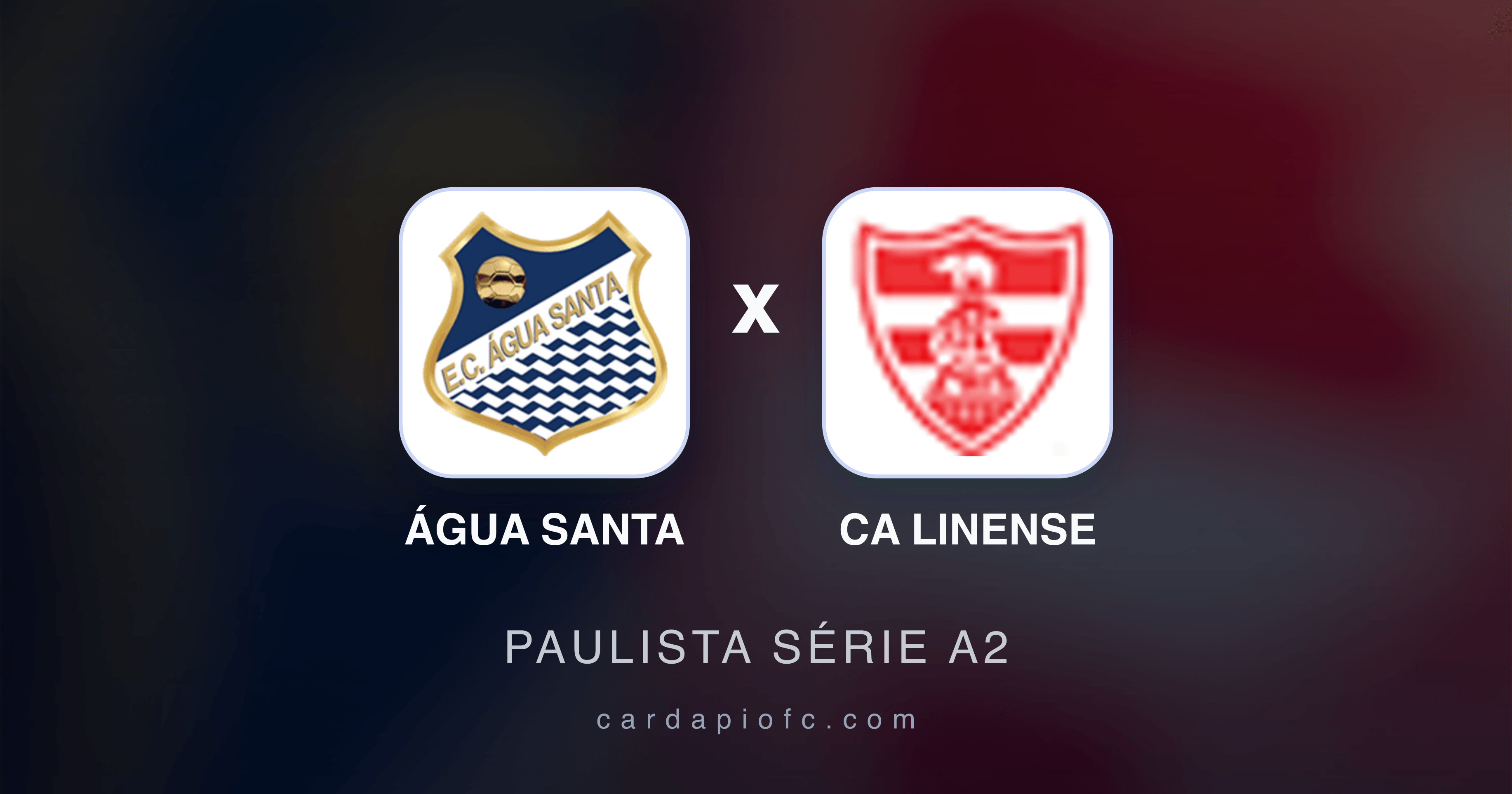 Prévia da transmissão de Água Santa x CA Linense (Paulista Série A2)