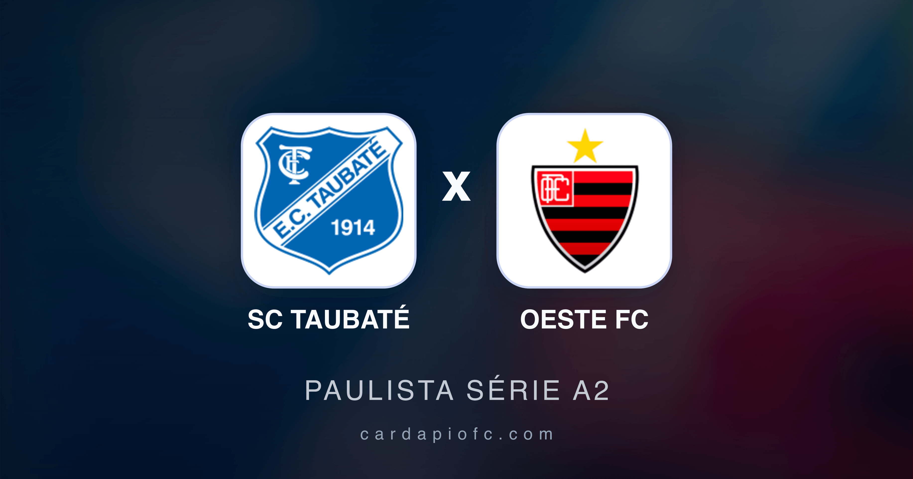 Prévia da transmissão de SC Taubaté x Oeste FC (Paulista Série A2)