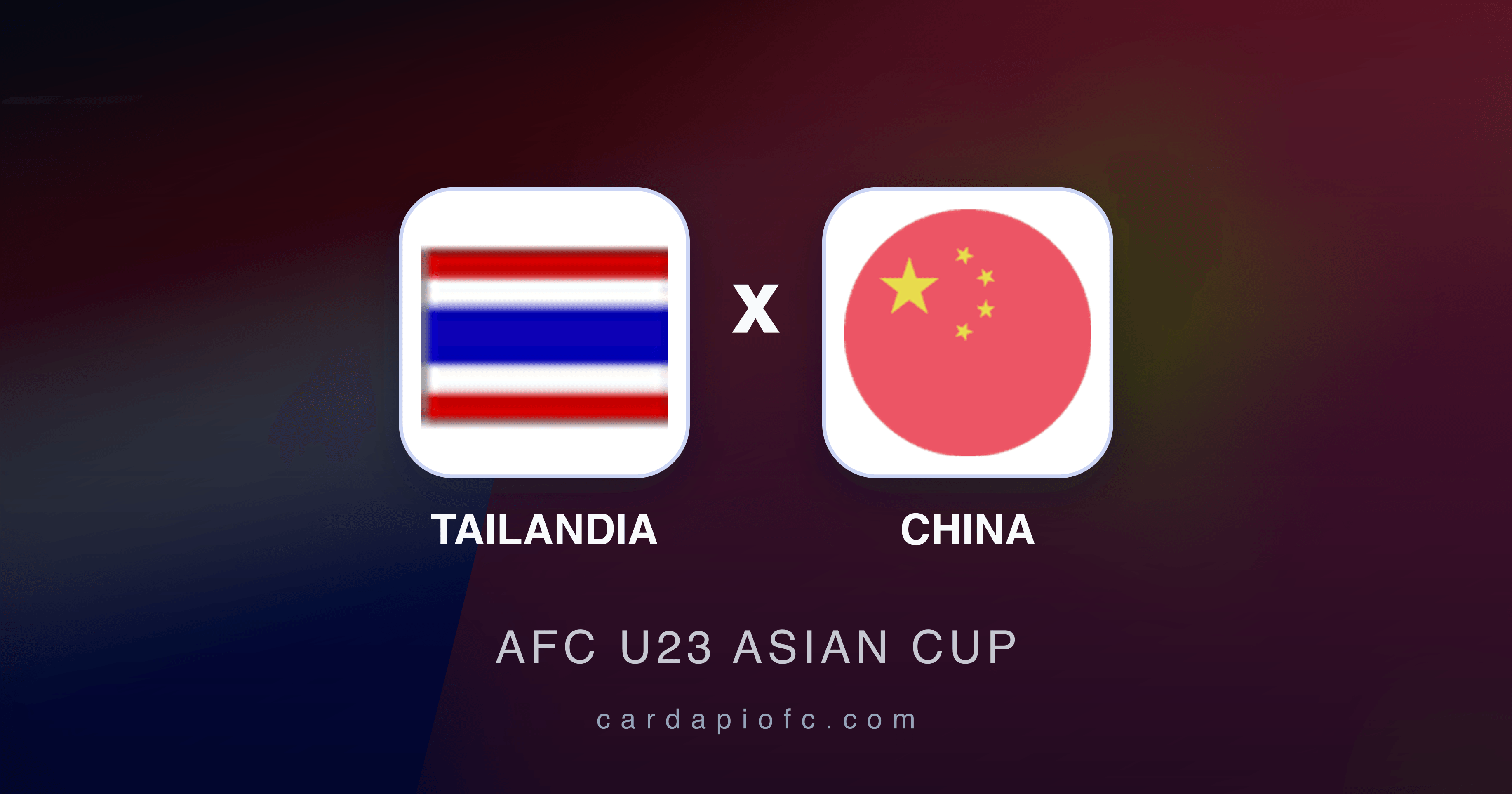 Prévia da transmissão de Tailandia x China (AFC U23 Asian Cup)