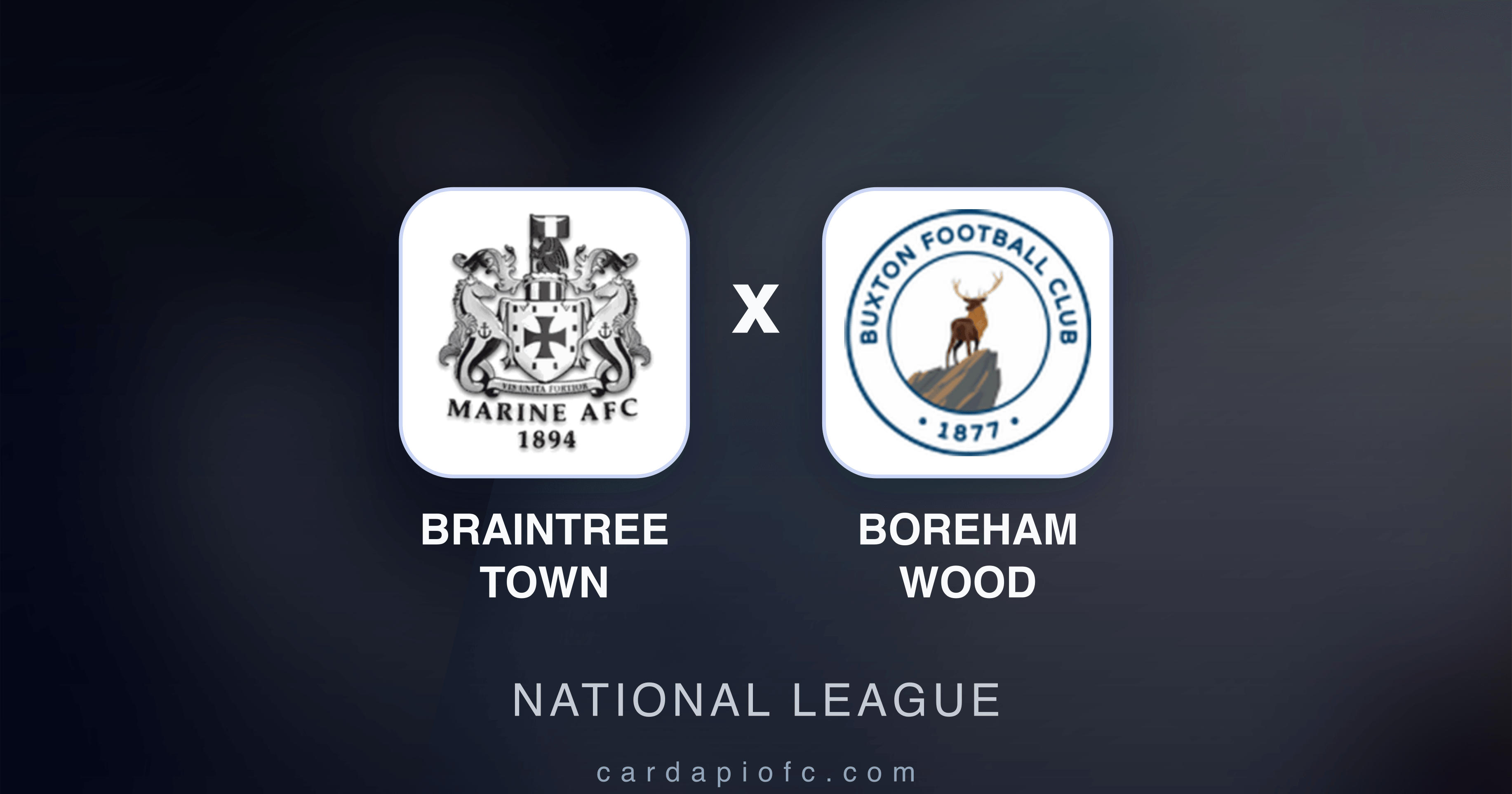 Prévia da transmissão de Braintree Town x Boreham Wood (National League)